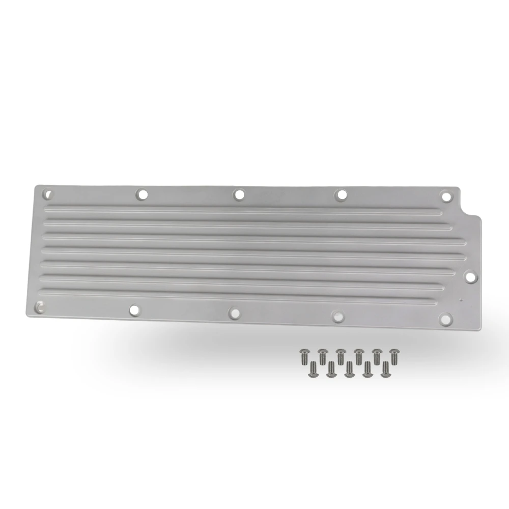 The Right Stuff Gen IV LS Valley Cover w/o the Oil Pressure Sensor Adapter, Finned, Satin Finish - (G4LSVCF-S-K)