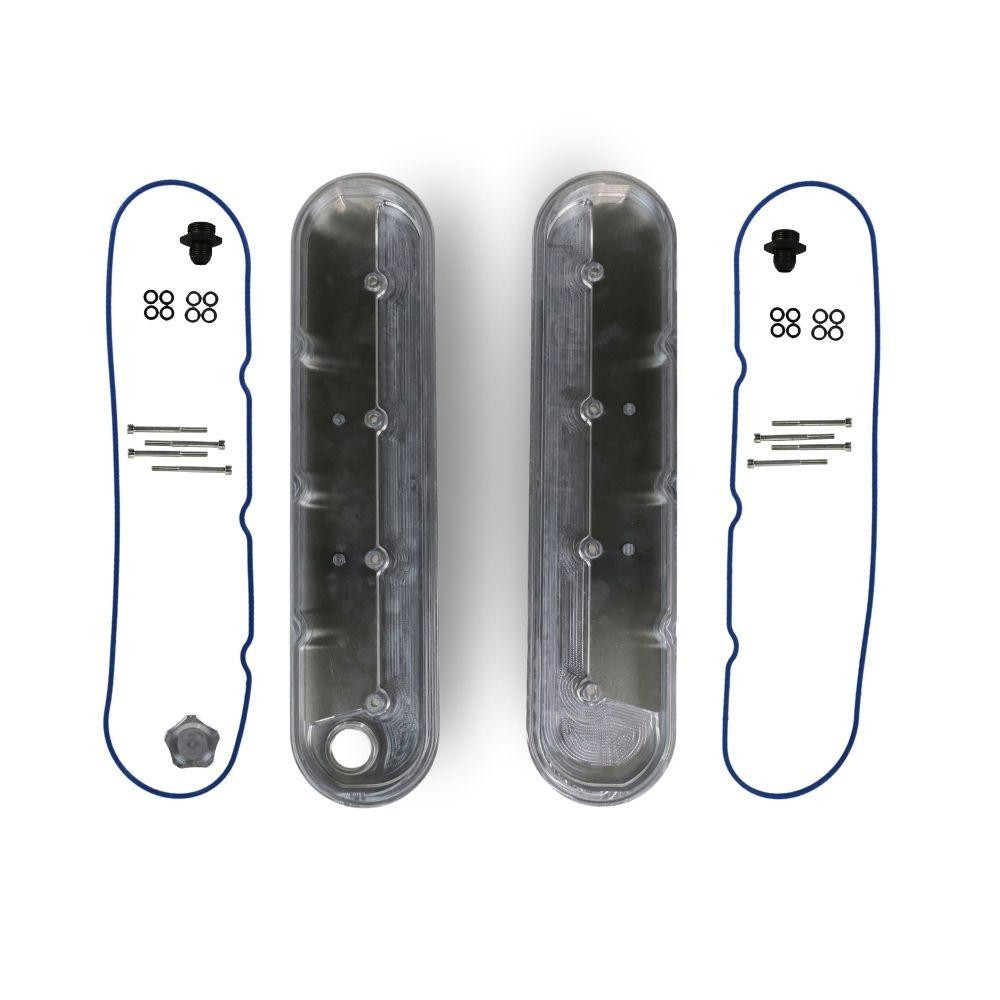 The Right Stuff Detailing The Right Stuff Gen III/Gen IV LS Valve Cover Kit, 10AN Breather Fittings, Finned Top, Natural - (LSVALCF-K) 