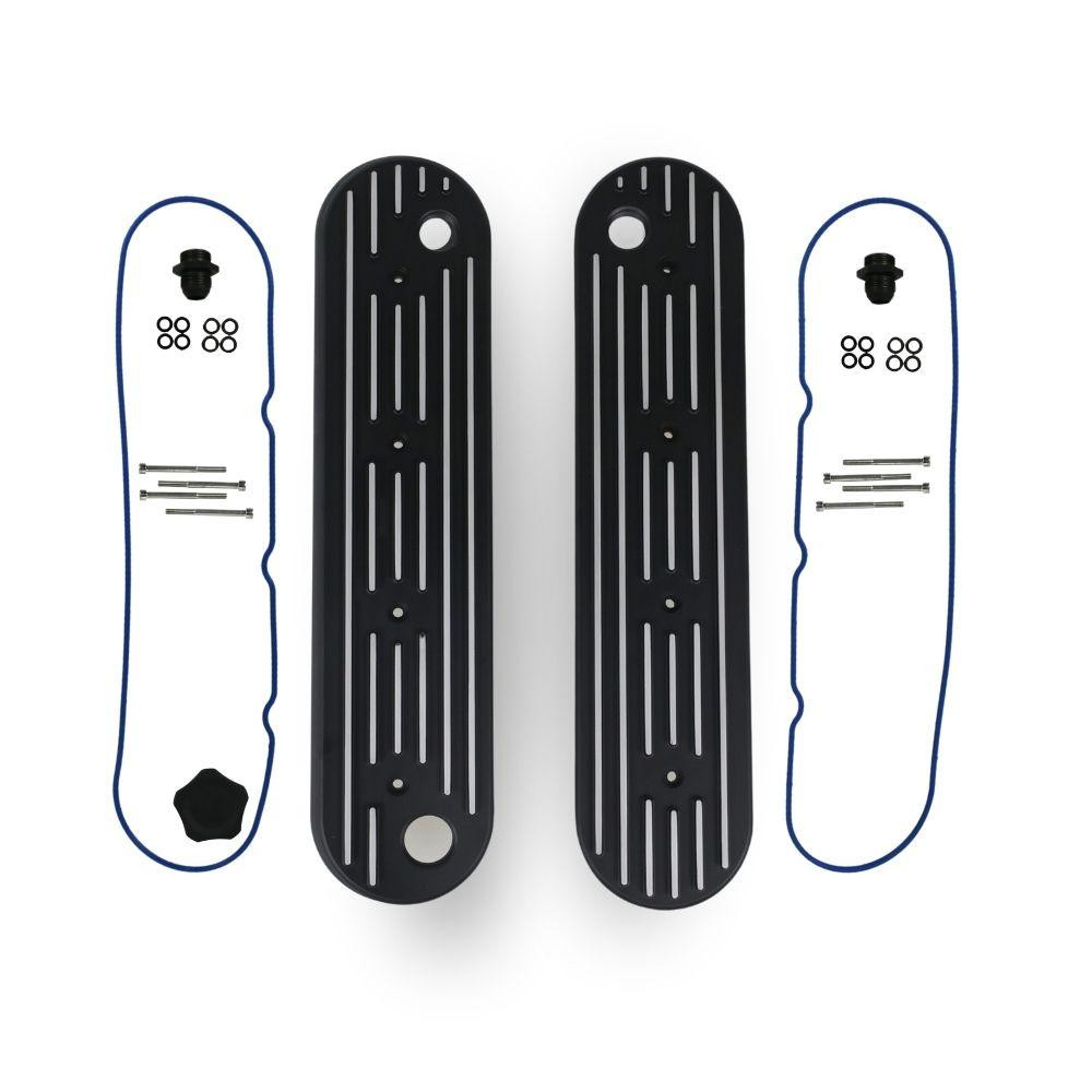 The Right Stuff Detailing The Right Stuff Gen III/Gen IV LS Valve Covers, 12AN Breather Fittings, Finned Top - (LSVALCF2-A-K) 