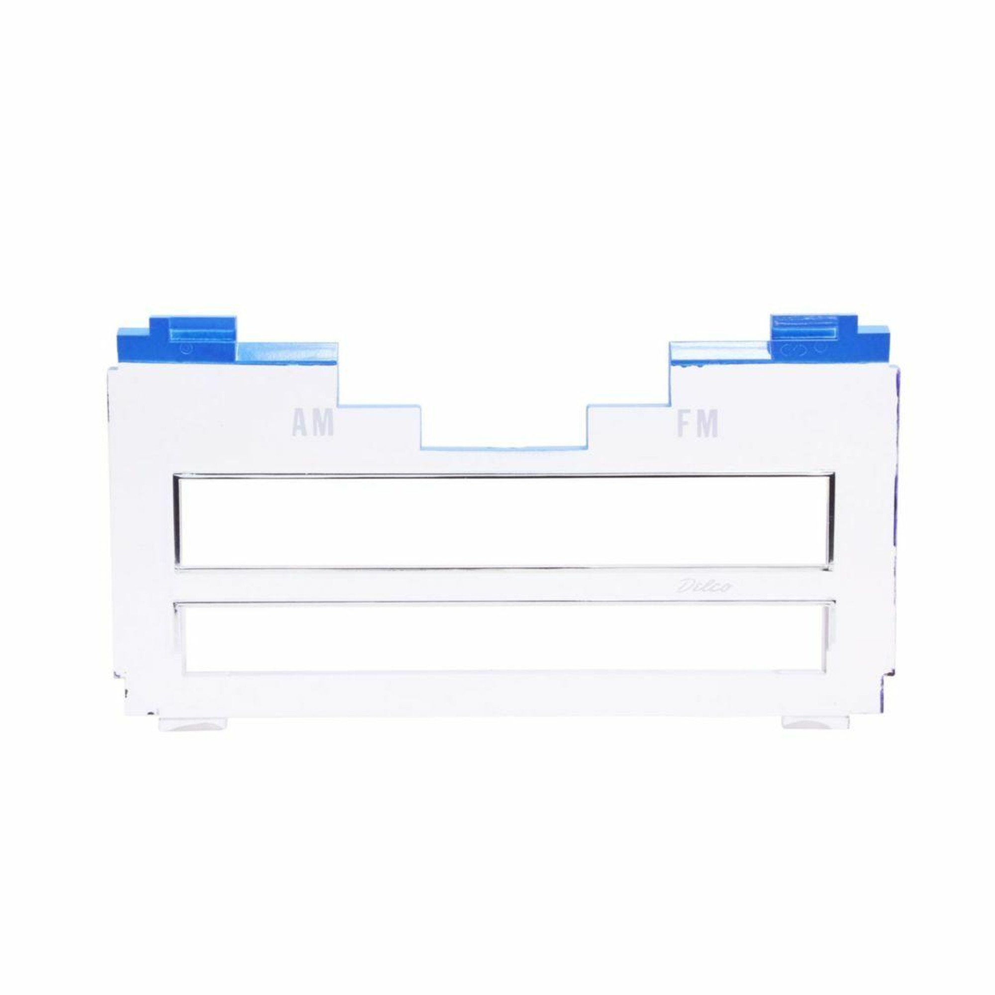 Trim Parts 1971-72 GM Cars AM/FM Radio Dial Lens W/White Letters and Blue Top Edge, Each - 4615