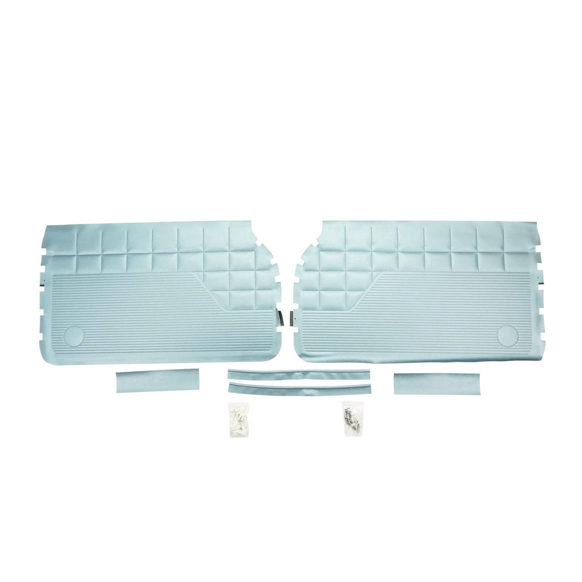 PUI Interiors 1962 Chevrolet Impala Hardtop / SS Light Blue Front Door Panels - 62BD56F