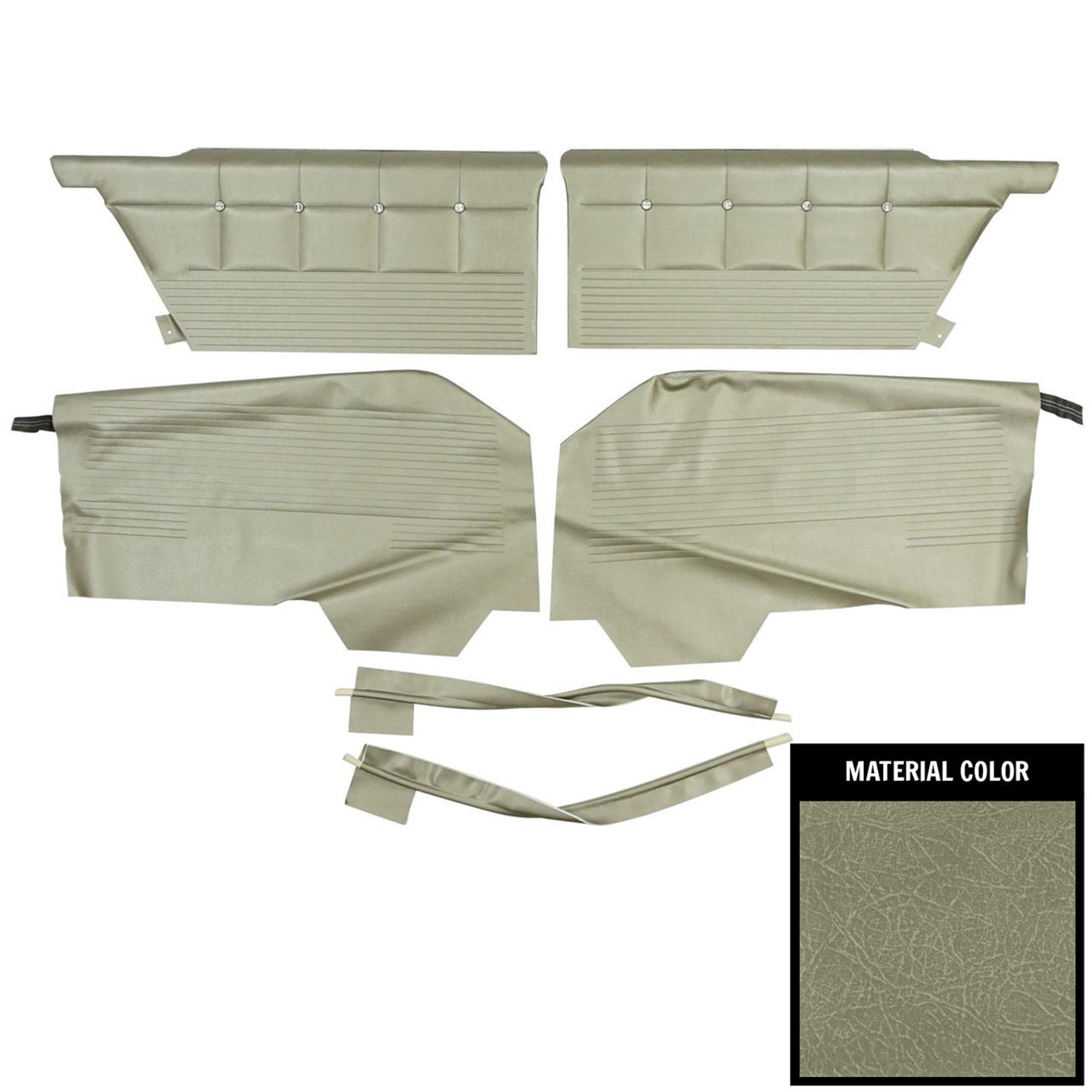 PUI Interiors 1962 Chevrolet Impala/SS Hardtop Pre-Assembled Fawn Rear Door Panels - 62BD57CP