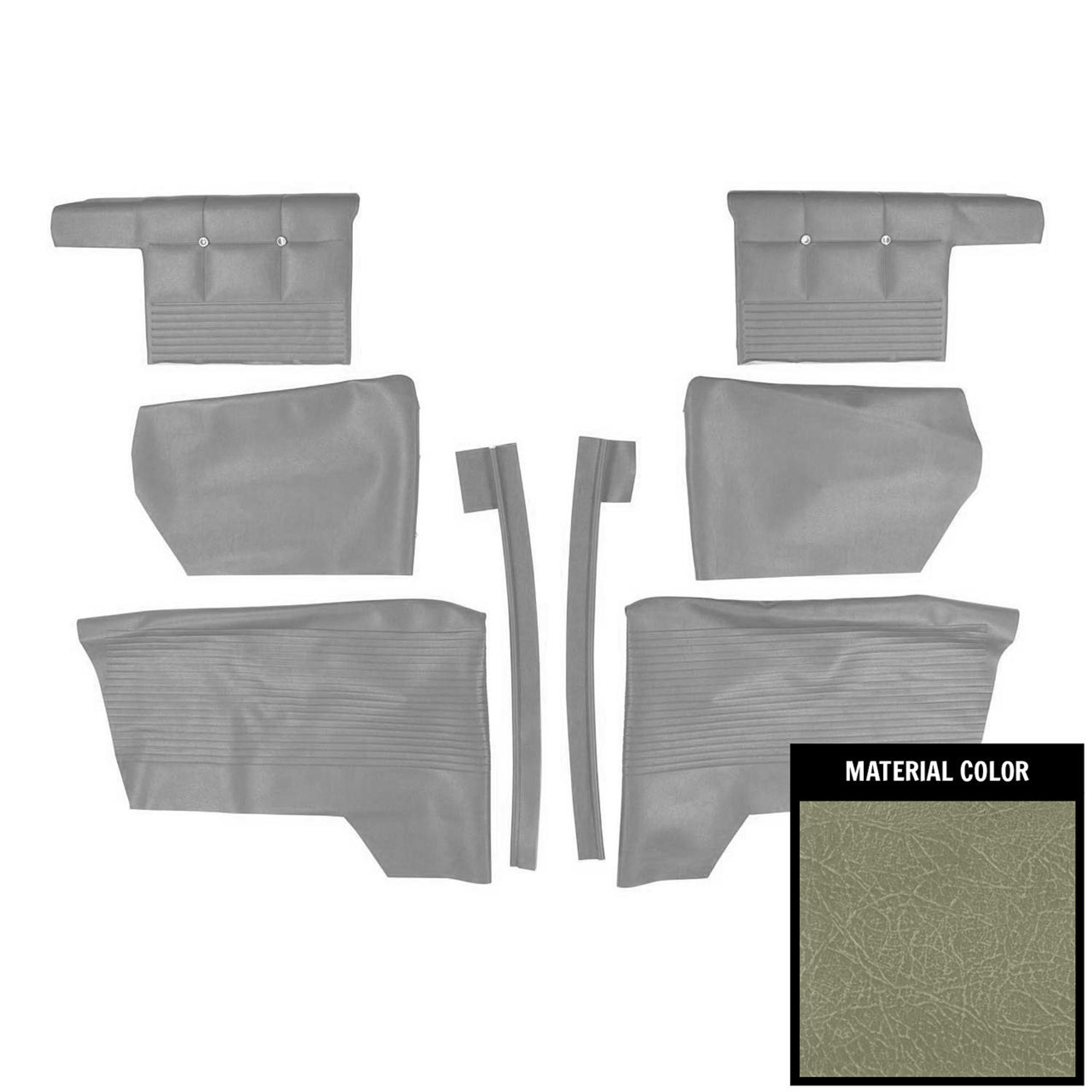 PUI Interiors 1962 Chevrolet Impala/SS Convertible Pre-Assembled Fawn Rear Door Panels - 62BD57VP