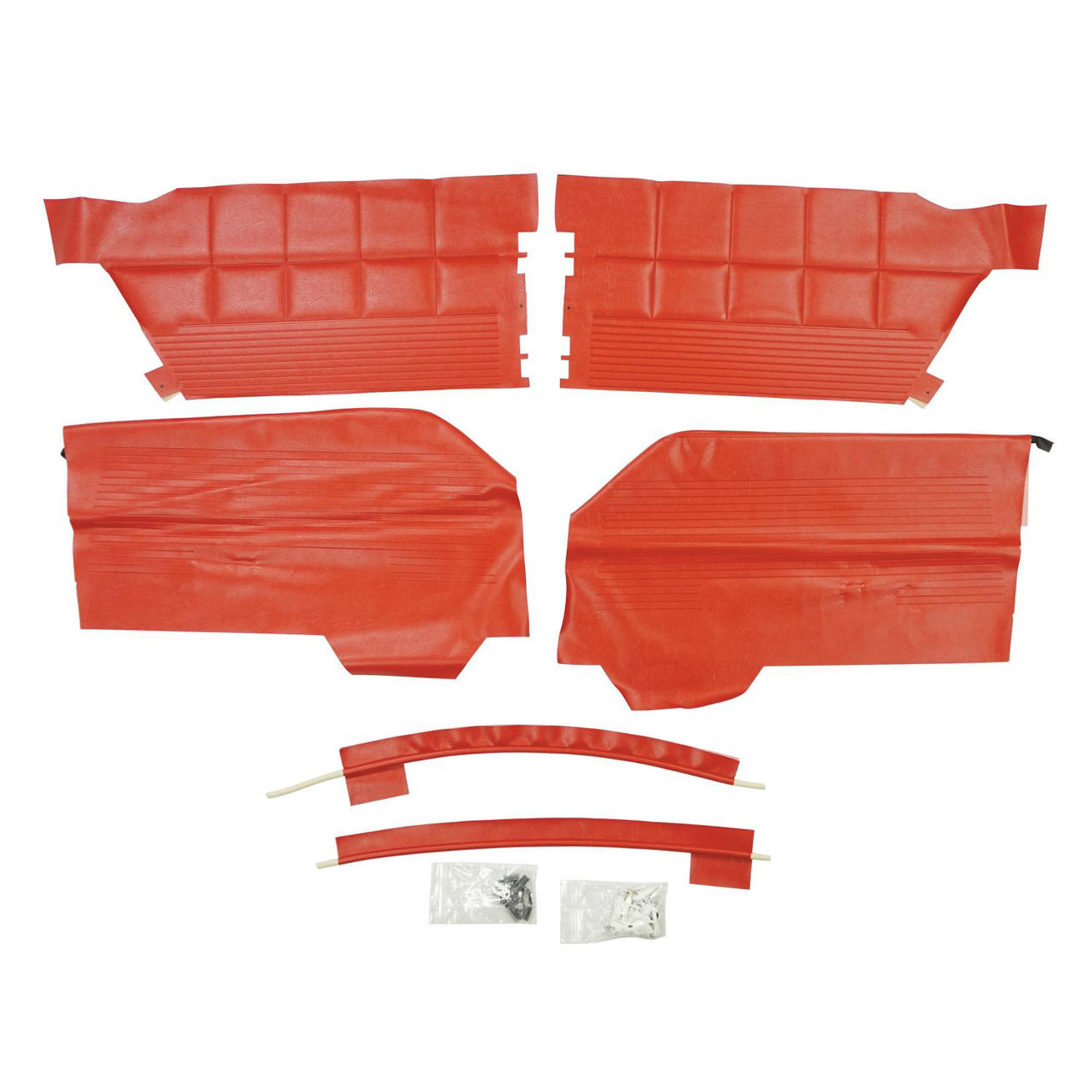 PUI Interiors 1962 Chevrolet Impala Hardtop / SS Red Rear Door Panels - 62BD63C