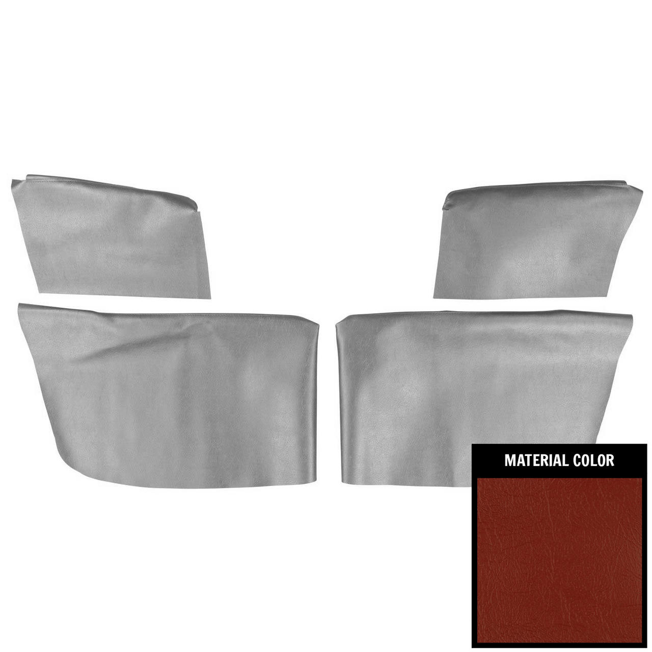PUI Interiors 1962-1963 Pontiac Tempest/LeMans Red Rear Armrest Covers - 62GR64