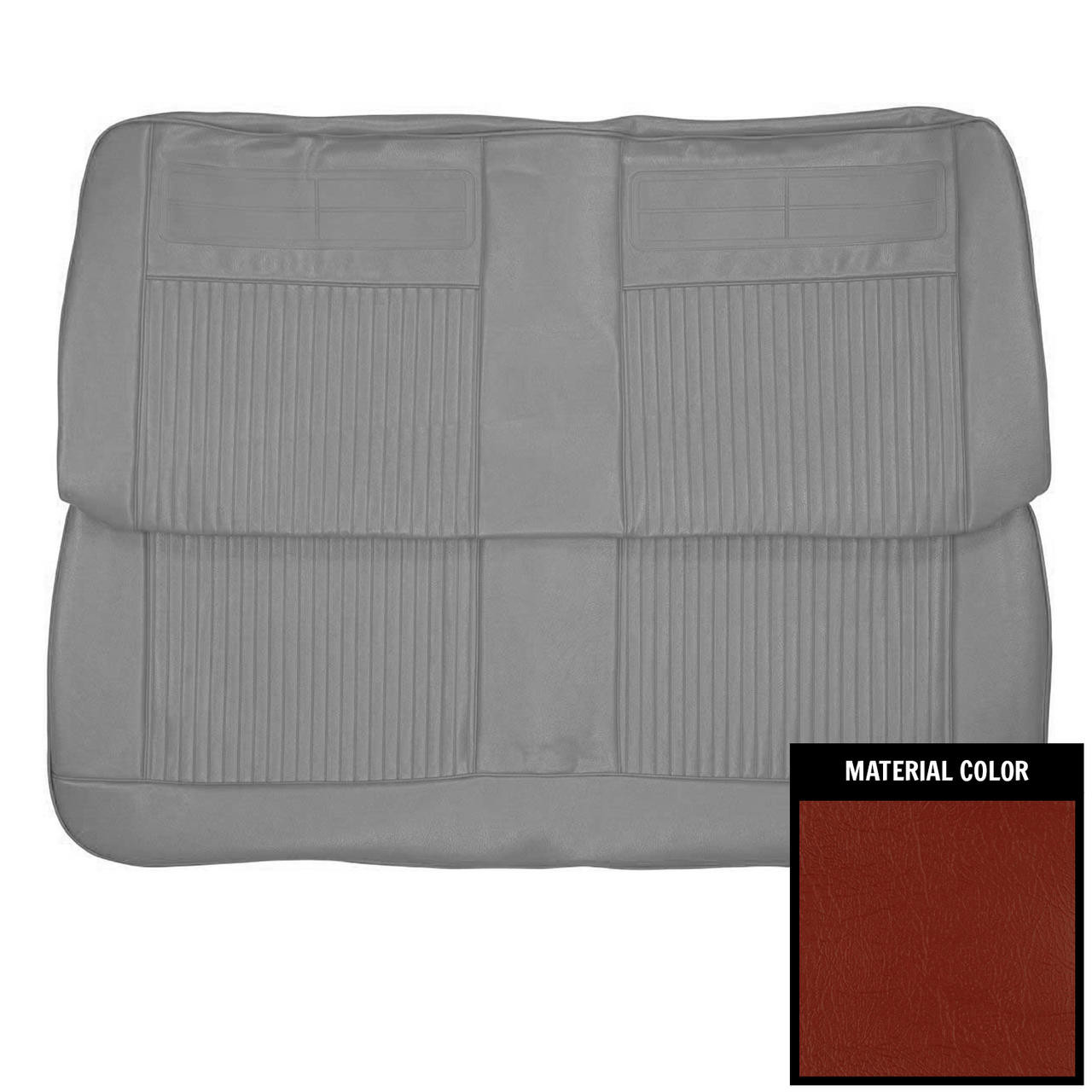 PUI Interiors 1963-1964 Chevrolet Nova 4 Door Red Front Bench Seat Cover - 62XS4D64B