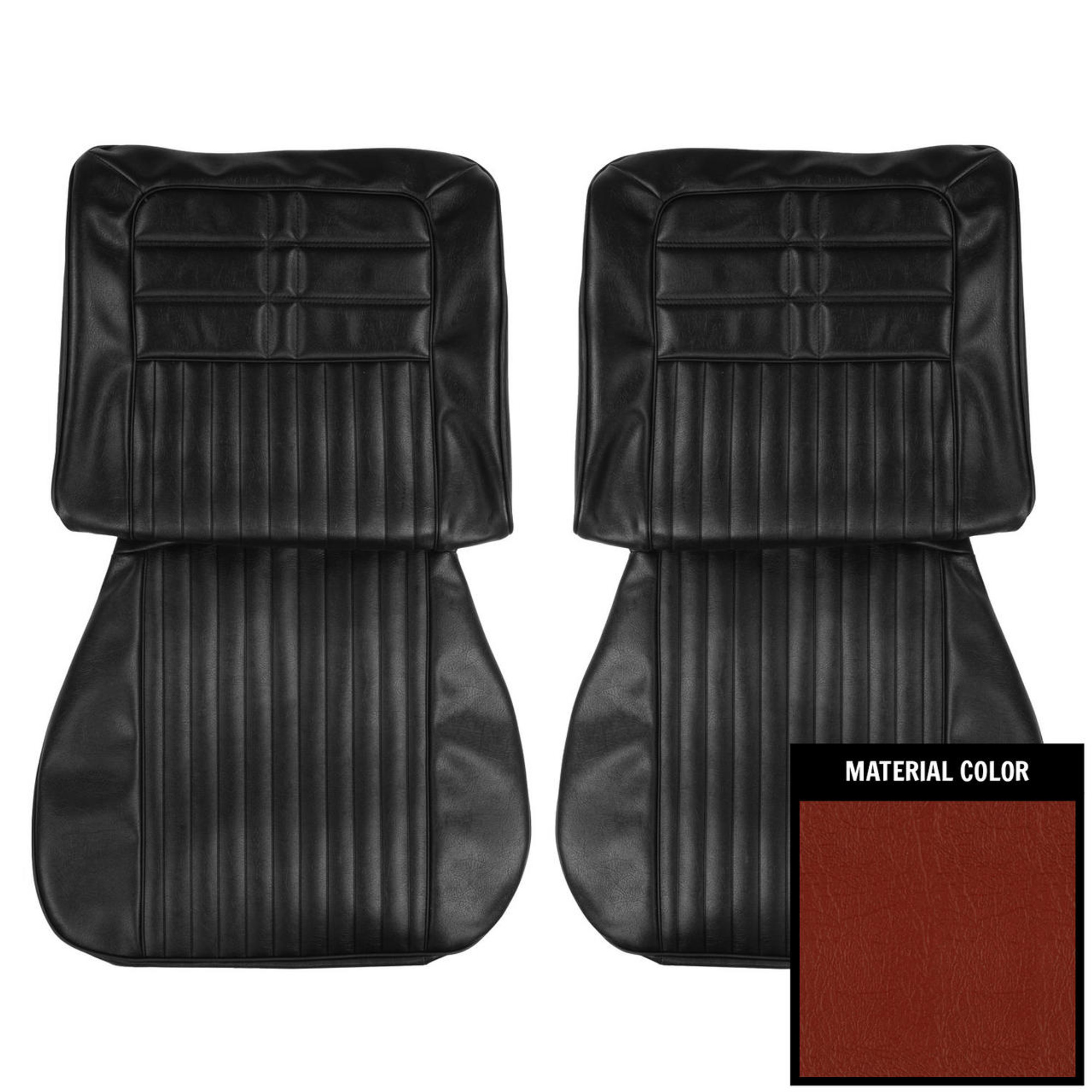 PUI Interiors 1963 Chevrolet Impala/SS Red Front Bucket Seat Covers - 63BS64U