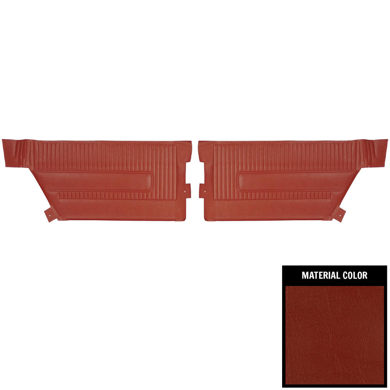 PUI Interiors 1963 Pontiac Grand Prix Hardtop Red Rear Door Panels - 63PD64C