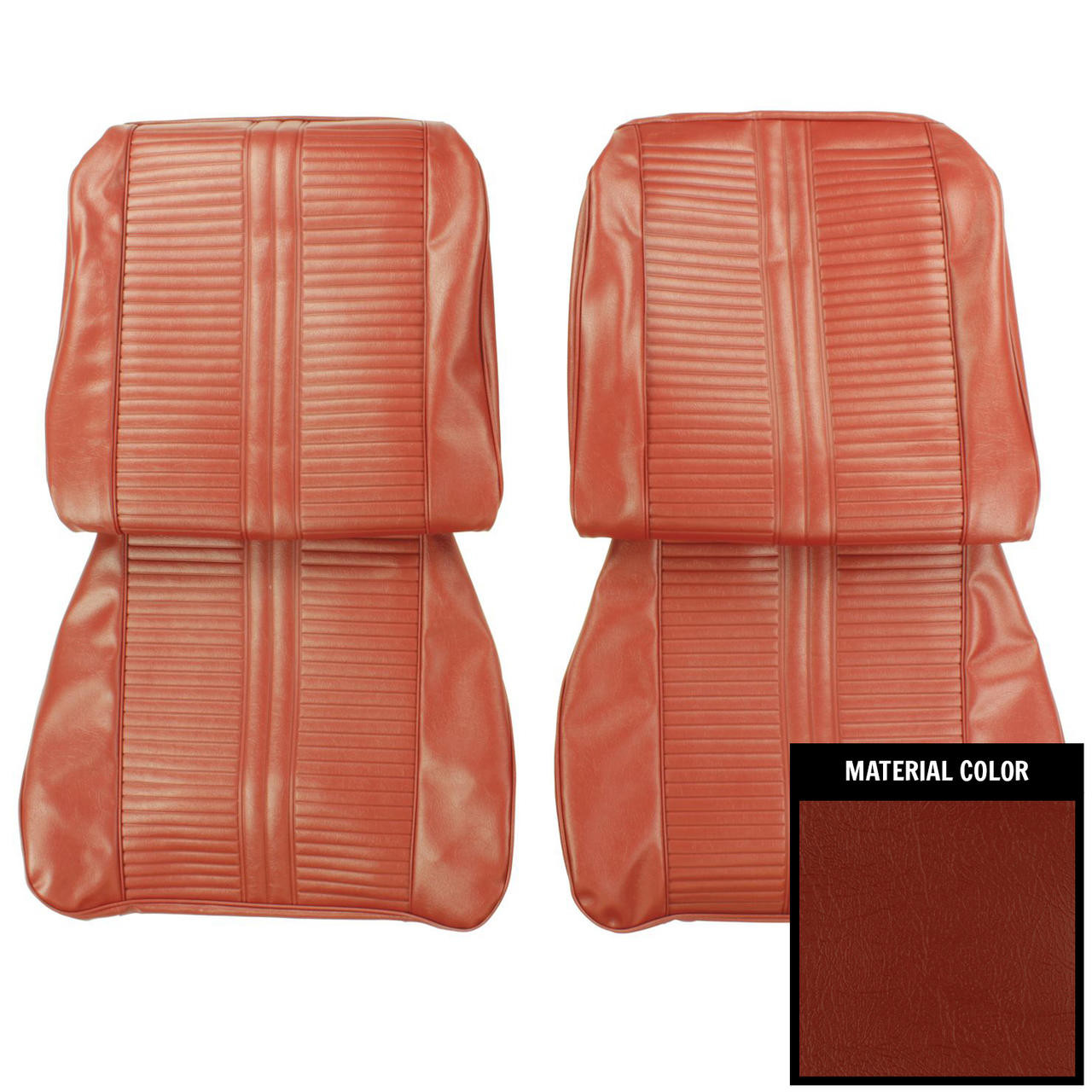 PUI Interiors 1963 Pontiac Grand Prix Red Front Bucket Seat Covers - 63PS64U