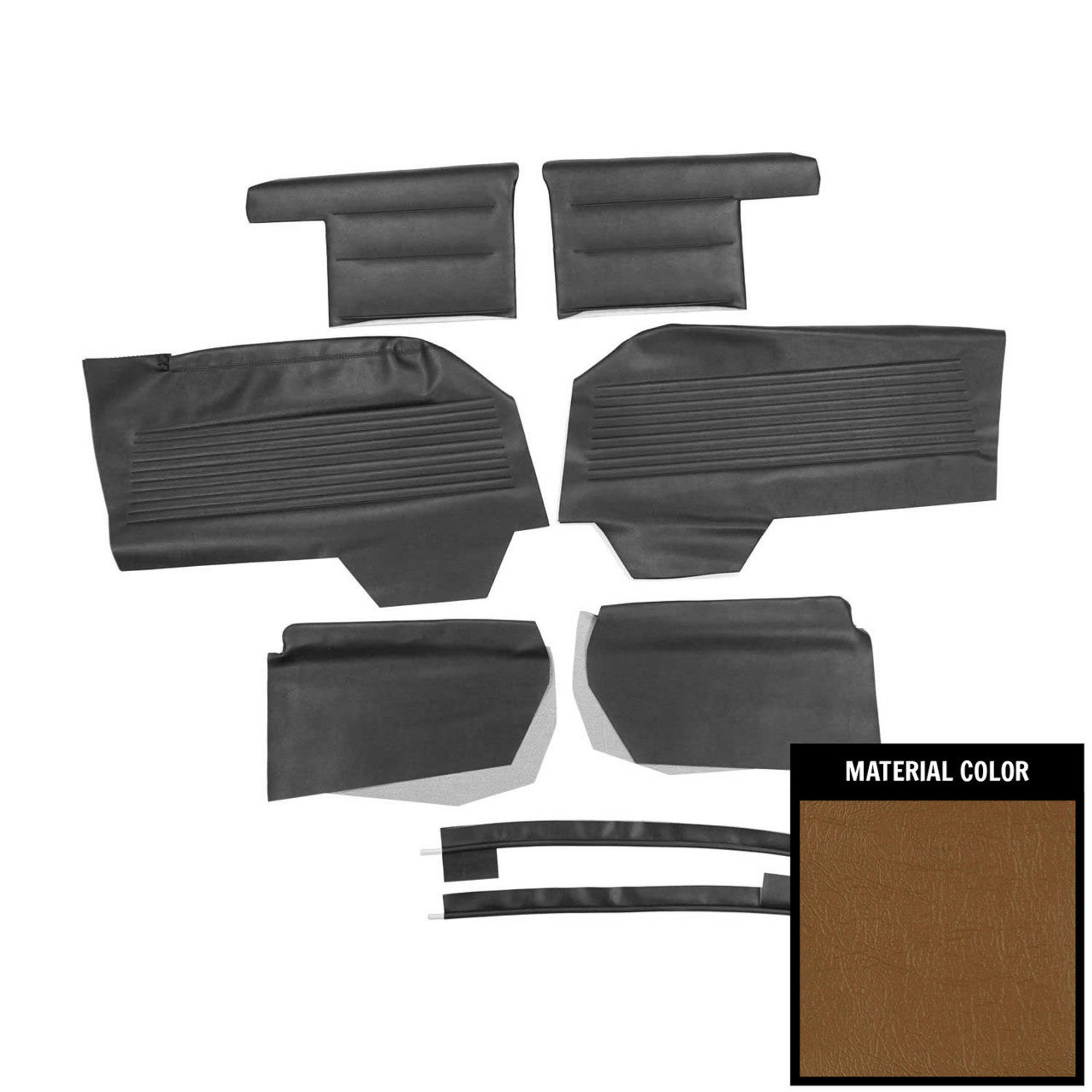 PUI Interiors 1964 Chevrolet Impala Convertible Pre-Assembled Saddle Rear Door Panels - 64BD65VP
