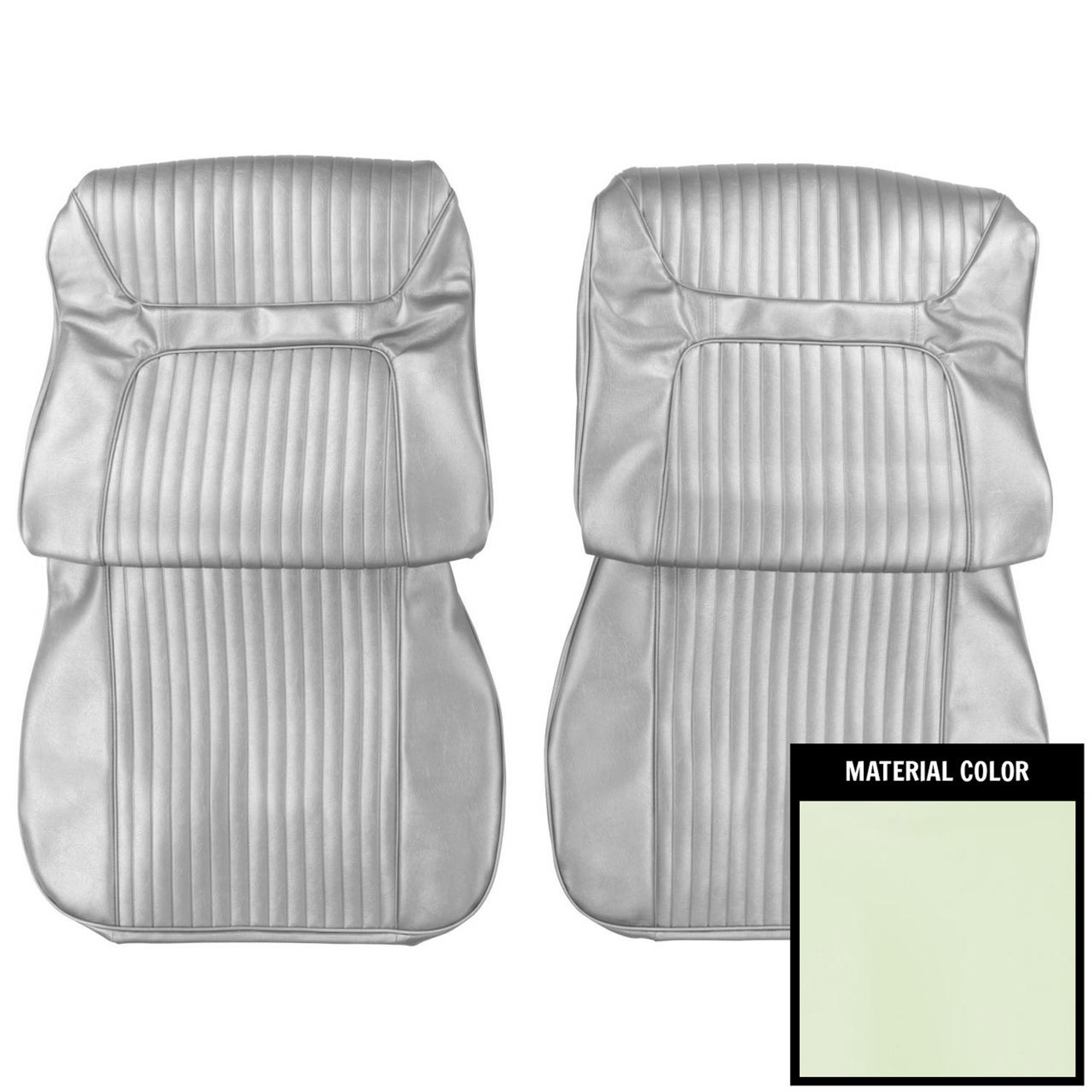 PUI Interiors 1964 Chevrolet Impala/SS White and Black Front Bucket Seat Covers - 64BS67U