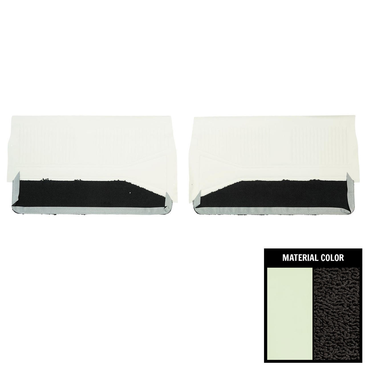 PUI Interiors 1964 Chevrolet Impala/SS White and Black Front Door Panels - 64BSD67F