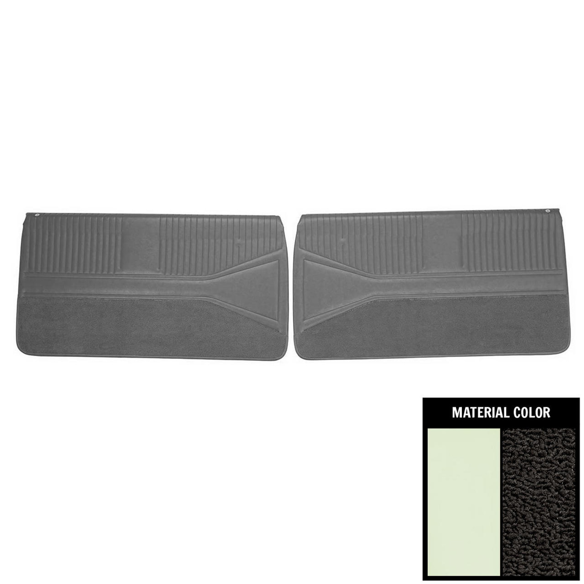 PUI Interiors 1964 Chevrolet Impala SS Pre-Assembled White and Black Front Door Panels - 64BSD67FP