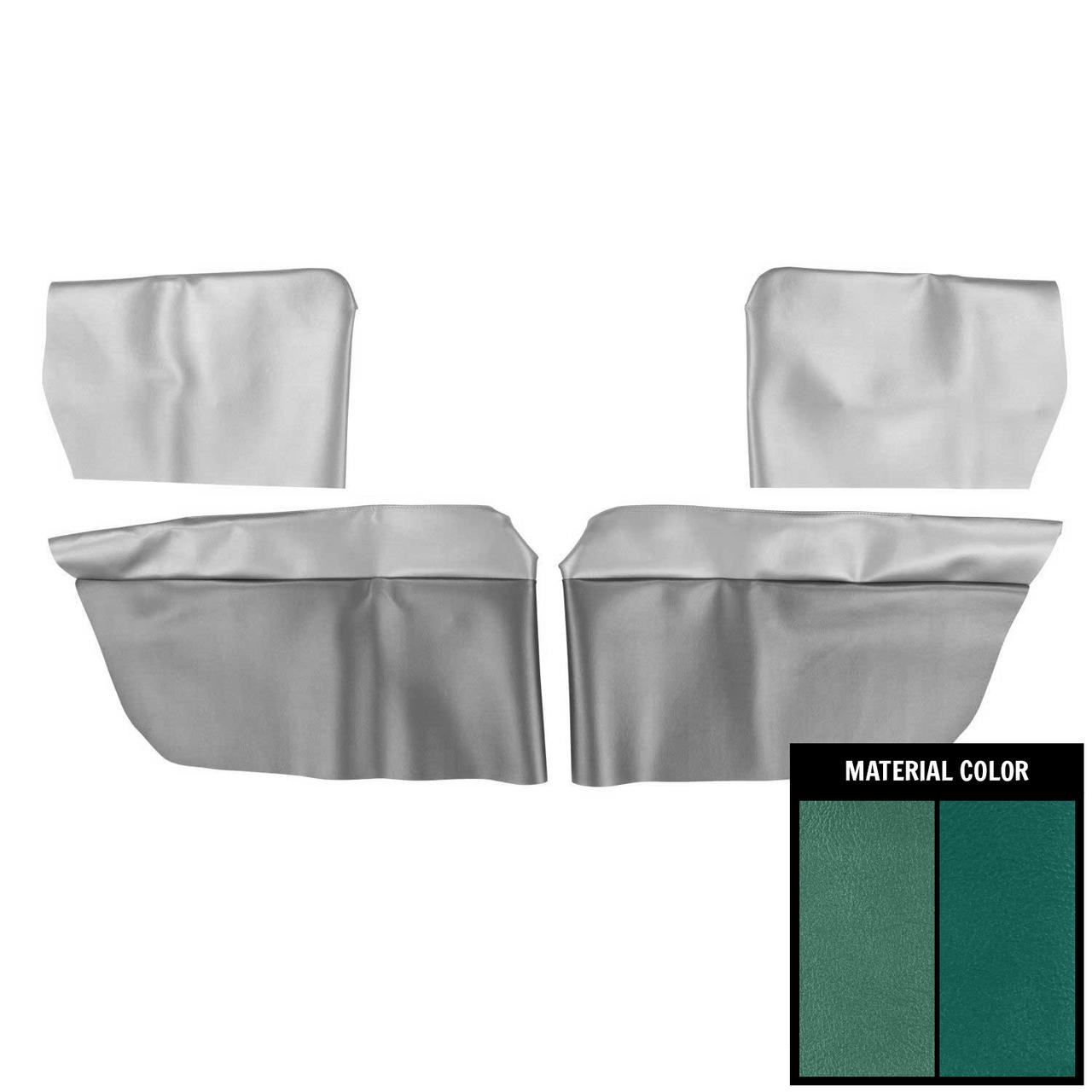 PUI Interiors 1965-1966 Chevrolet Chevelle Convertible 2-Tone Aqua Rear Armrest Covers - 65AR05