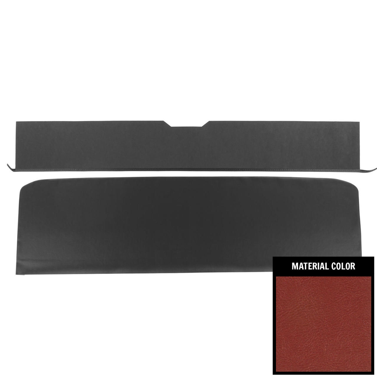 PUI Interiors 1965-1967 Chevelle/GTO/Cutlass/Skylark Convt Metallic Red Rear Seat Trim Panels - 65AS08VB