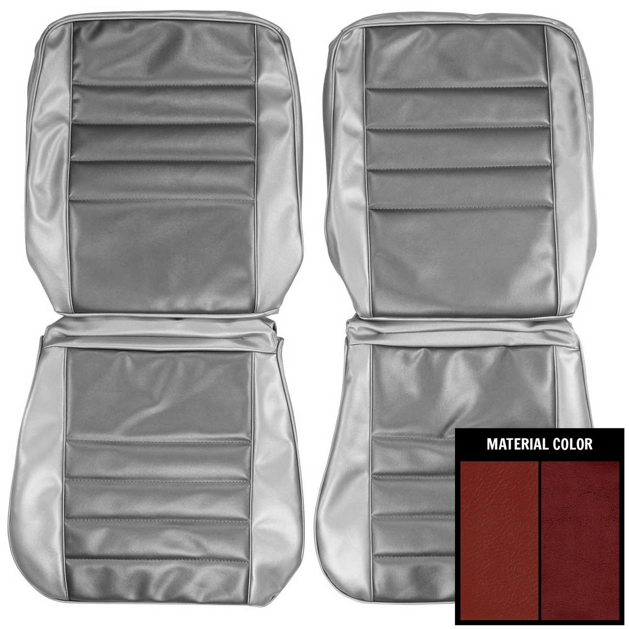 PUI Interiors 1965 Chevrolet Chevelle 2 Tone Red Front Bucket Seat Covers - 65AS33U