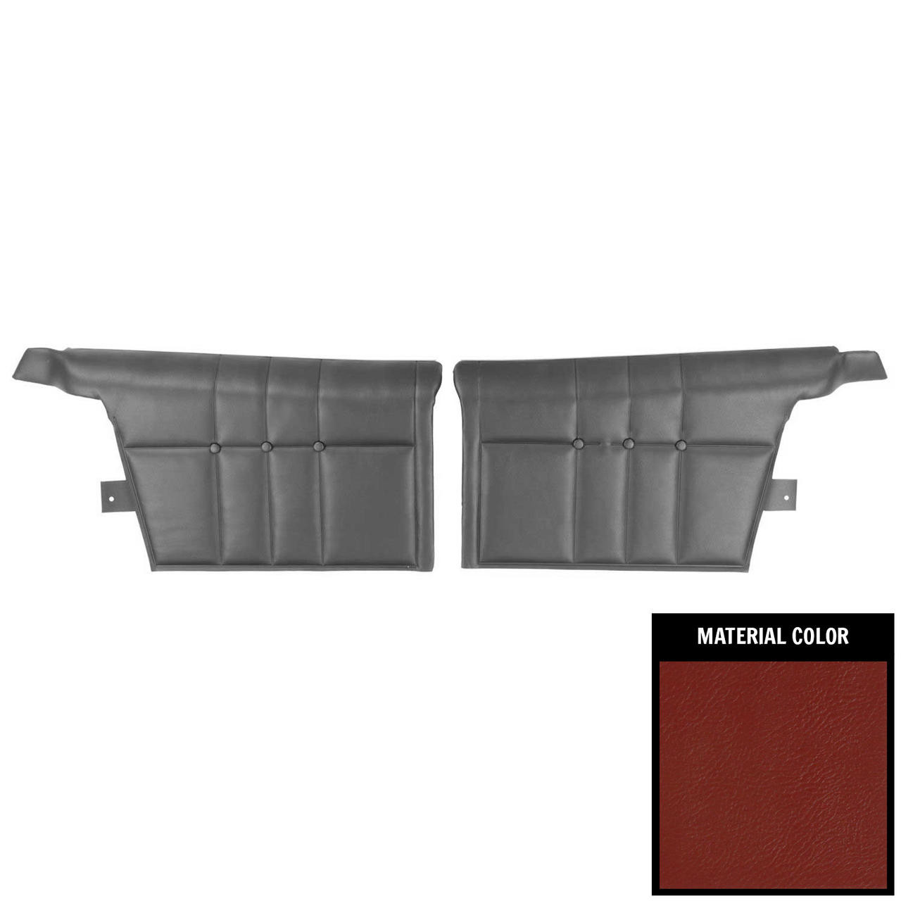 PUI Interiors 1965 Chevrolet Impala Convertible Pre-Assembled Red Rear Door Panels - 65BDN30VP
