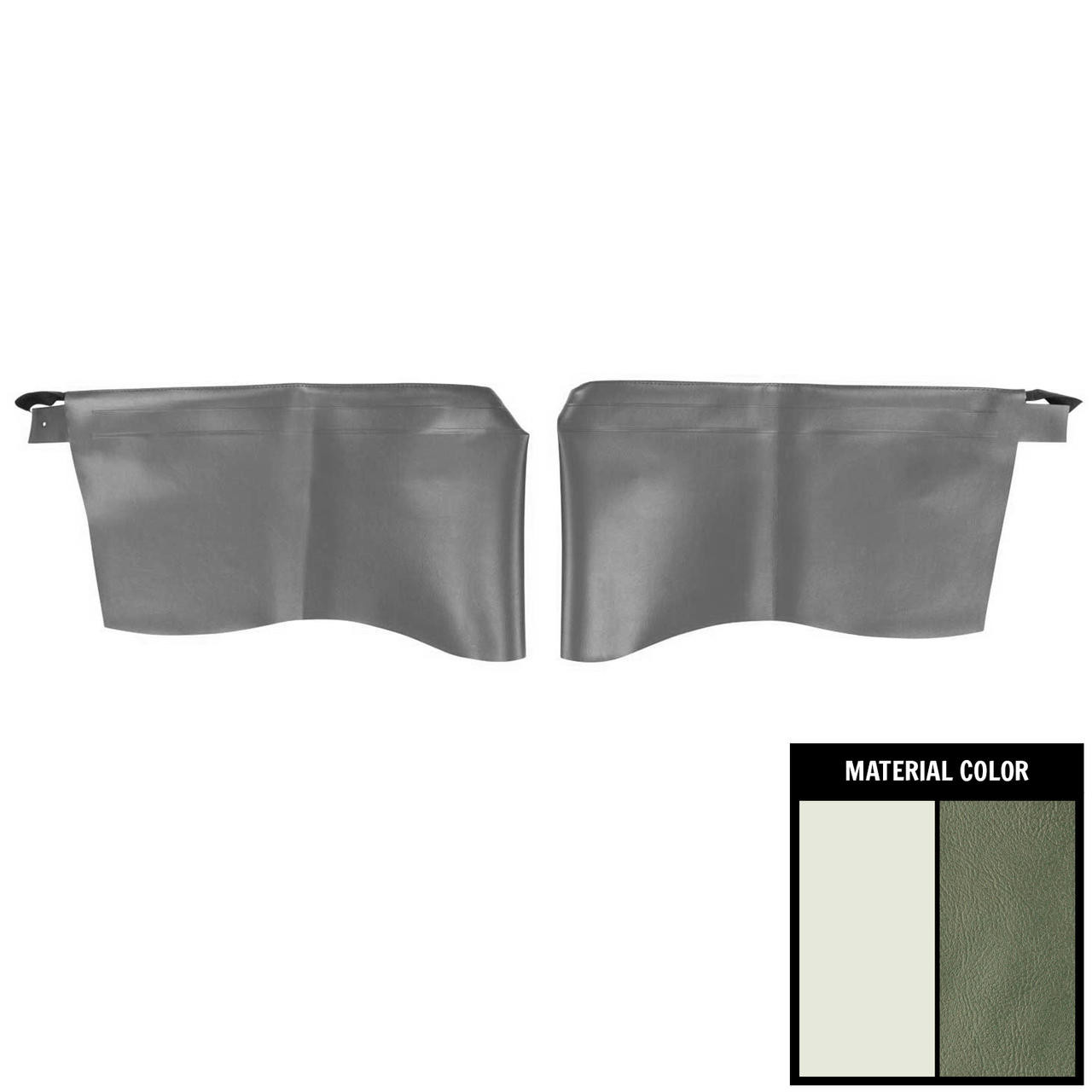 PUI Interiors 1965 Chevrolet Impala SS Hardtop White and Aqua Rear Armrest Covers - 65BR39C