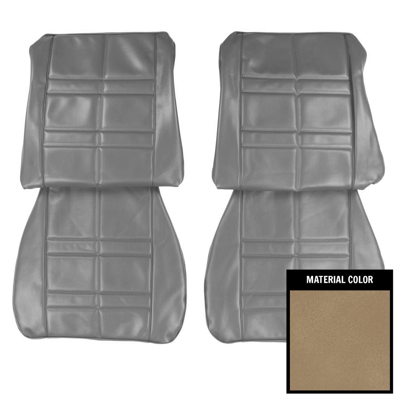 PUI Interiors 1965 Oldsmobile Cutlass Sport Sandalwood Front Bucket Seat Covers - 65CS41US