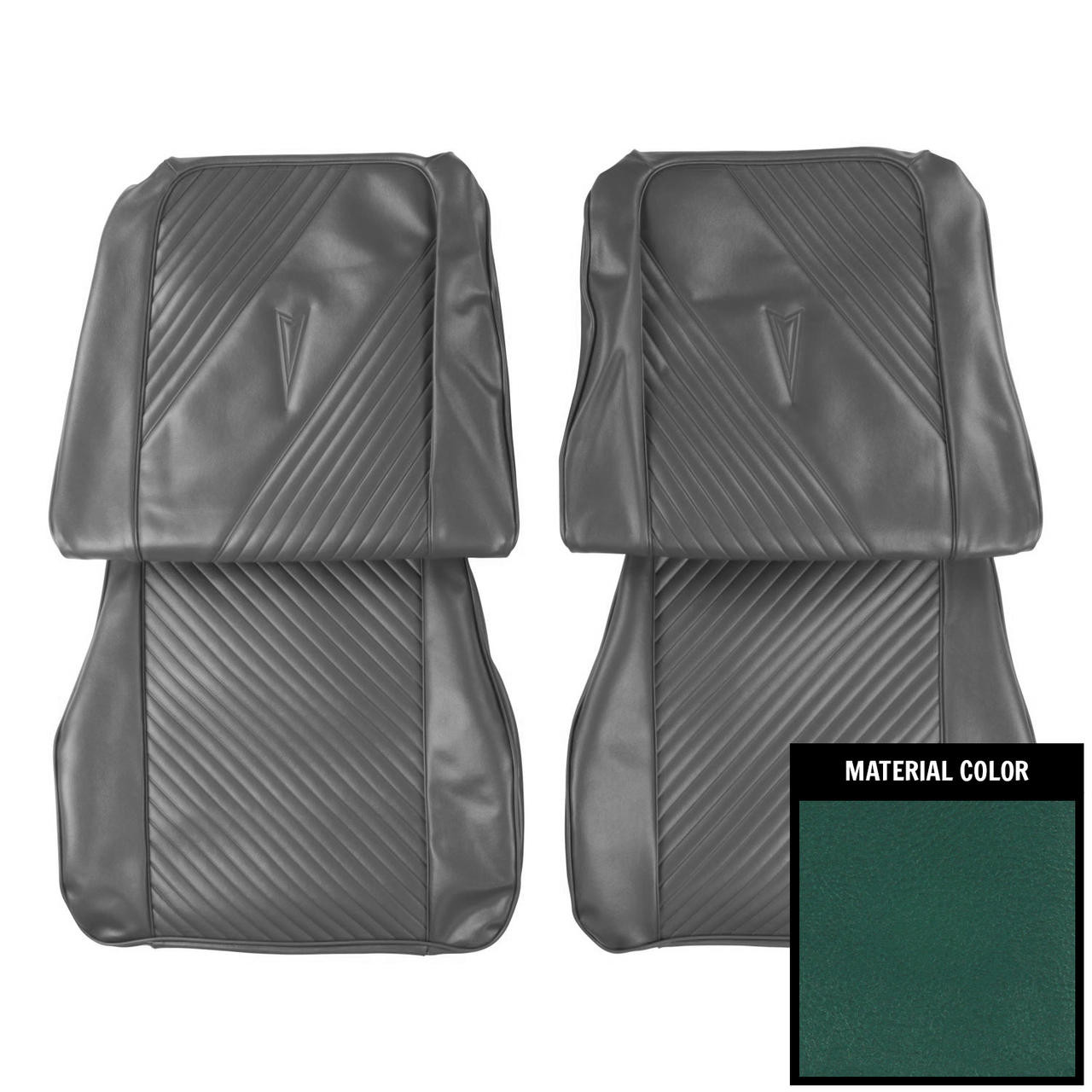 PUI Interiors 1965 Pontiac GTO Dark Aqua Front Bucket Seat Covers - 65GS04U