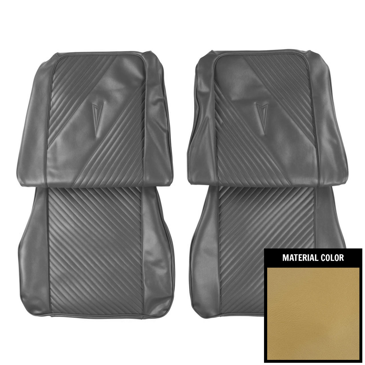 PUI Interiors 1965 Pontiac GTO Gold Front Bucket Seat Covers - 65GS43U
