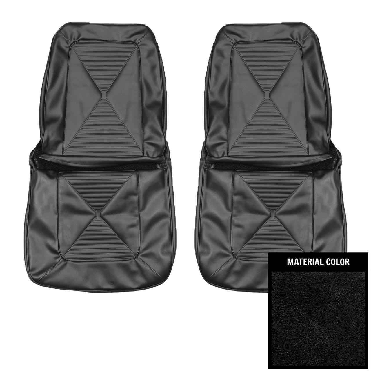PUI Interiors 1965 Dodge Dart Black Front Bucket Seat Covers - 65KSD10U