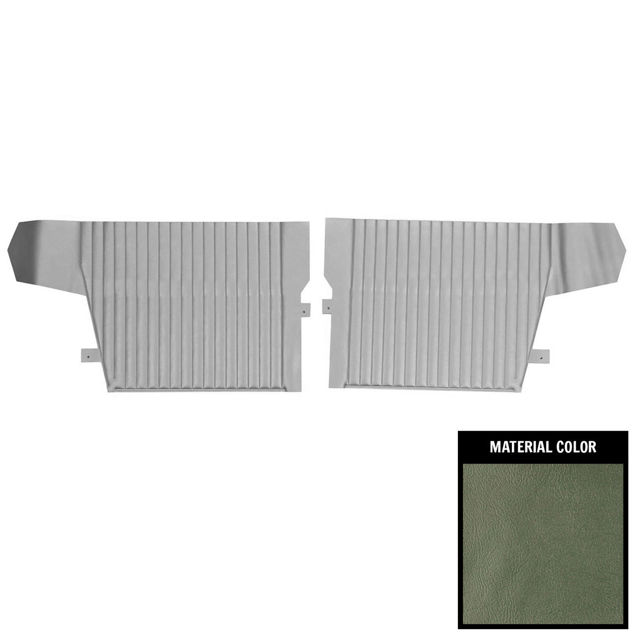 PUI Interiors 1965 Pontiac Gramd Prix Convertible 2 Tone Aqua Rear Door Panels - 65PD05V