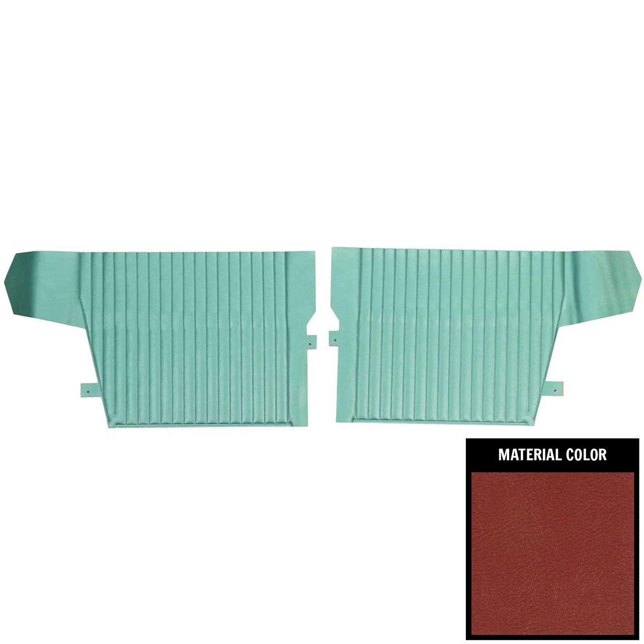 PUI Interiors 1965 Pontiac Grand Prix Convertible Metallic Red Rear Door Panels - 65PD08V