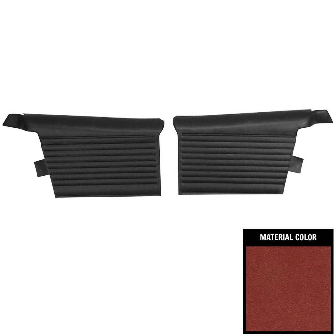 PUI Interiors 1965 Pontiac 2 2 Convertible Pre-Assembled Metallic Red Rear Door Panels - 65PD208V-P