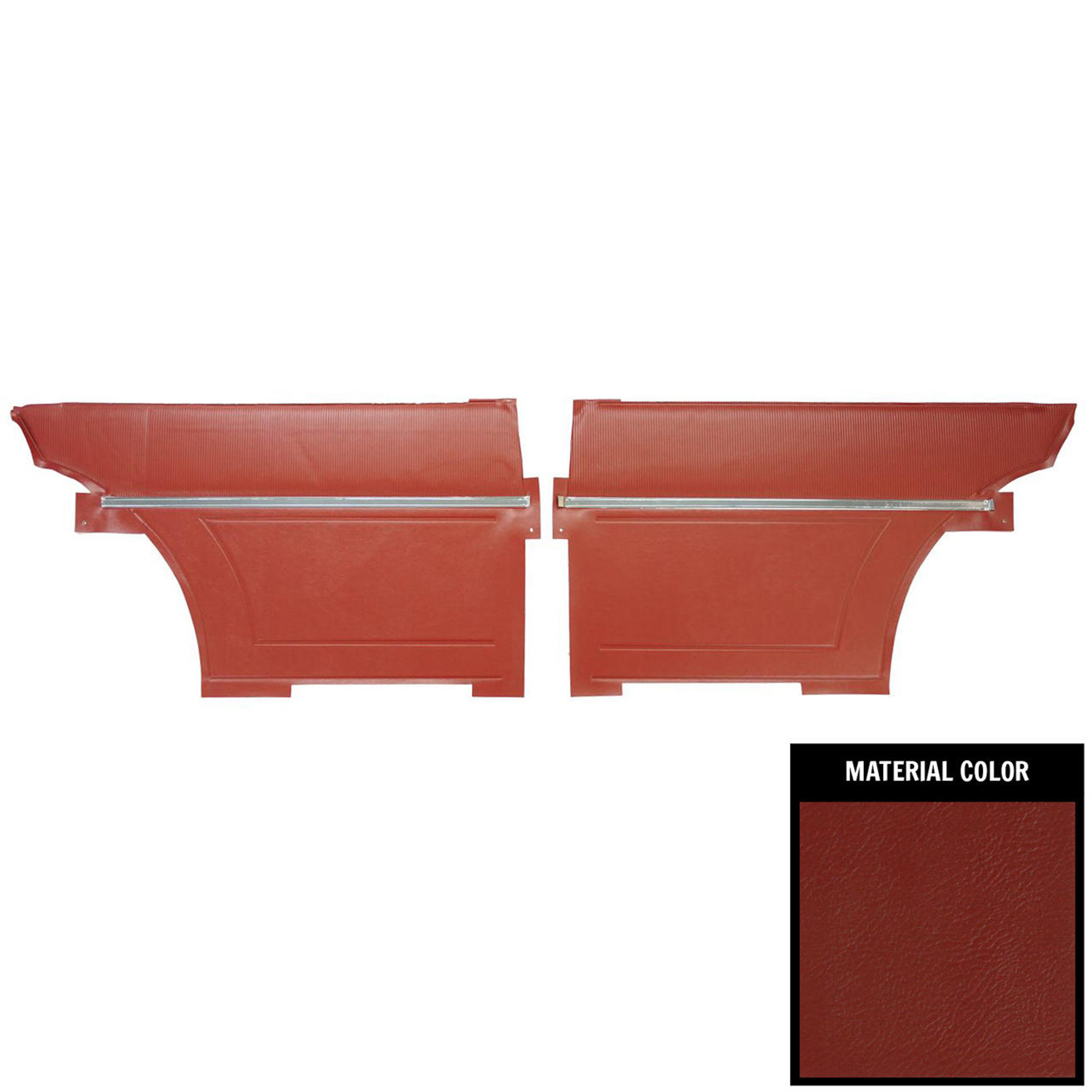 PUI Interiors 1965 Chevrolet Nova Hardtop Red Rear Door Panels - 65XD30C