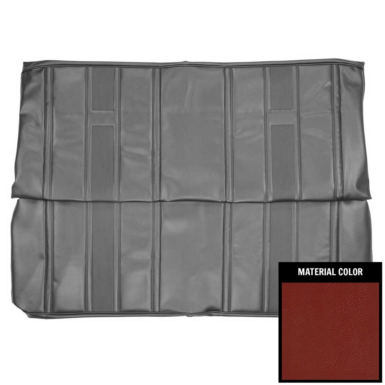 PUI Interiors 1965 Chevrolet Nova Hardtop Red Rear Bench Seat Cover - 65XS30C