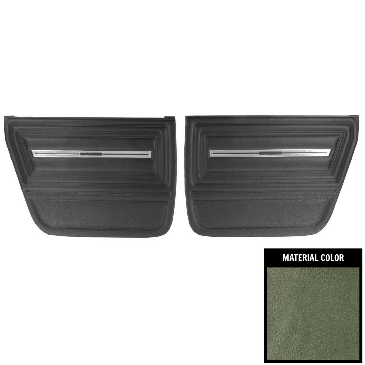 PUI Interiors 1966 Chevrolet Chevelle 4 Door Sedan/Wagon Aqua Rear Door Panels - 66AD4D02S