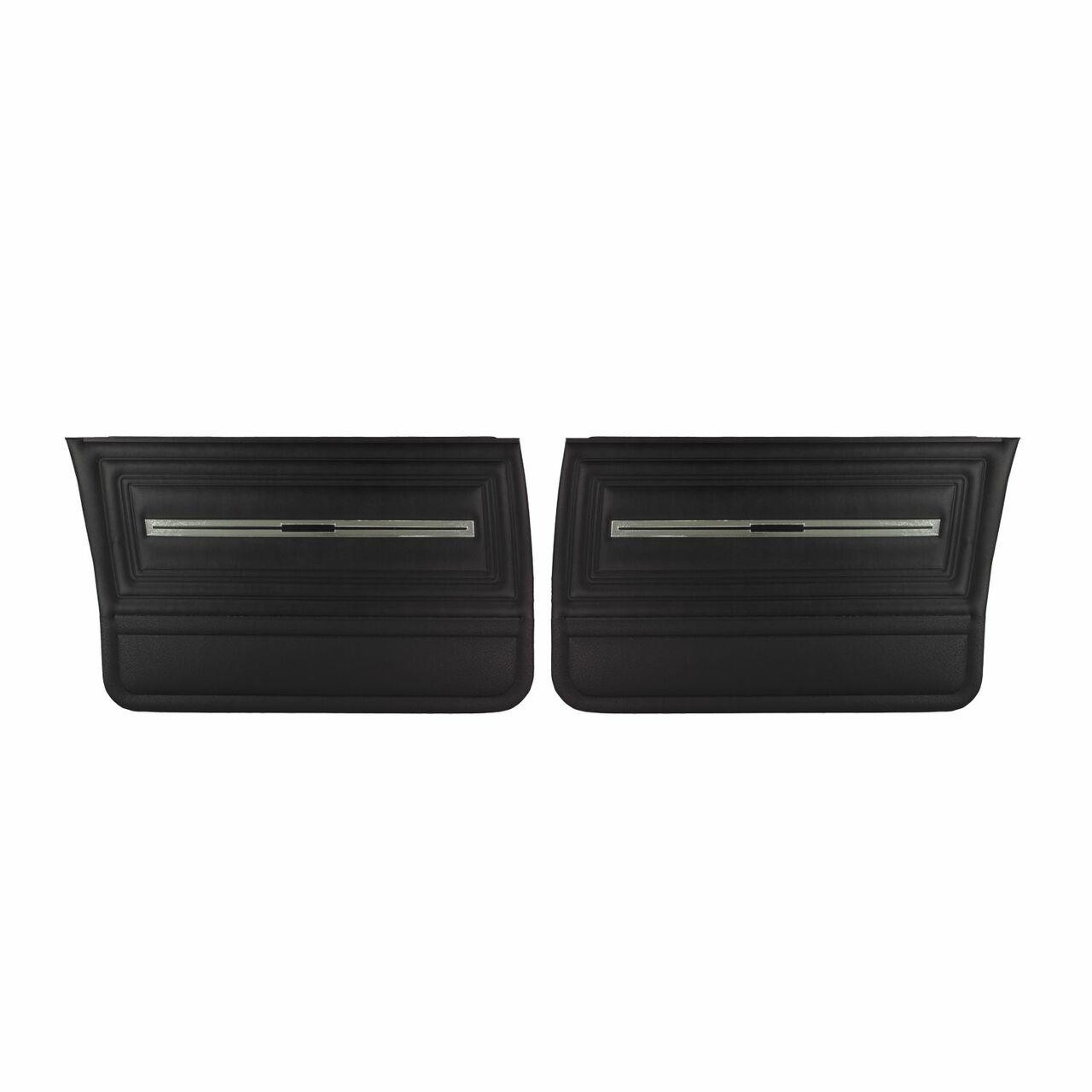 PUI Interiors 1966 Chevrolet Chevelle 4 Door Hardtop Black Front Door Panels - 66AD4D10FC