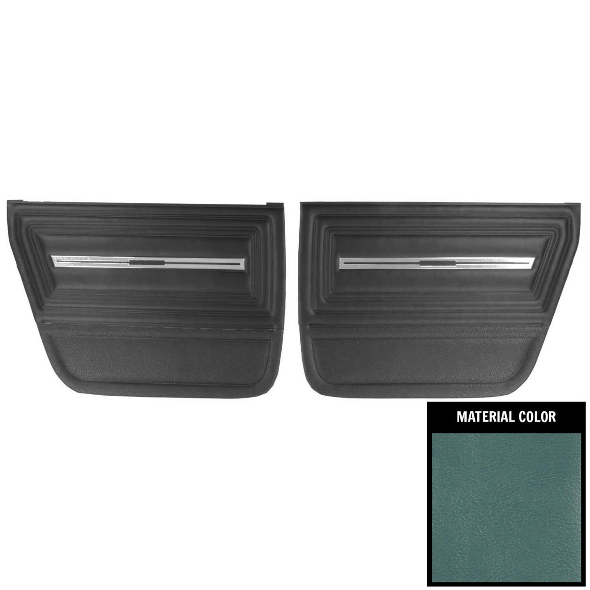 PUI Interiors 1966 Chevrolet Chevelle 4 Door Sedan/Wagon 2 Tone Blue Rear Door Panels - 66AD4D13S