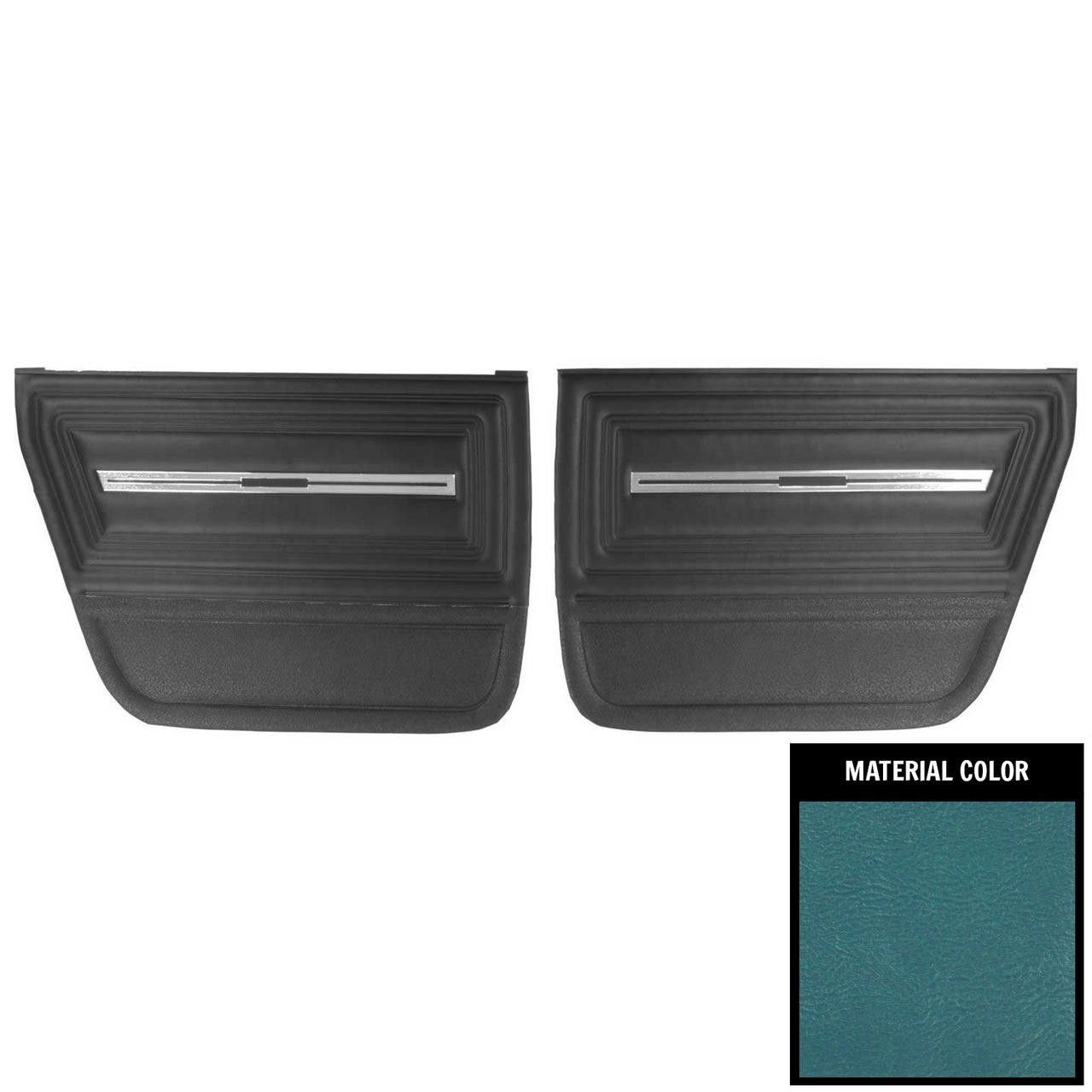 PUI Interiors 1966 Chevrolet Chevelle 4 Door Sedan/Wagon Bright Blue Rear Door Panels - 66AD4D14S