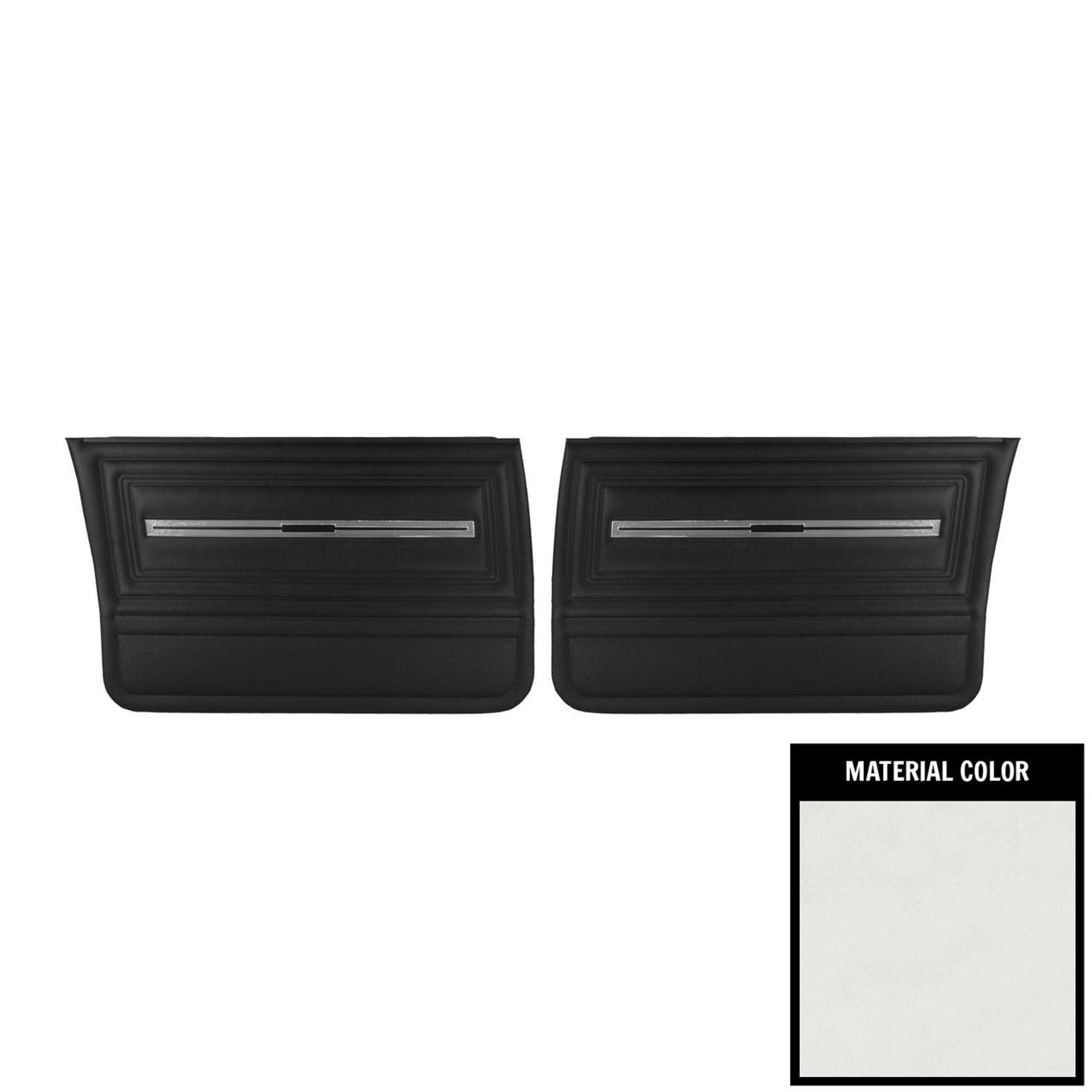 PUI Interiors 1966 Chevrolet Chevelle 4 Door Hardtop White and Black Front Door Panels - 66AD4D37FC