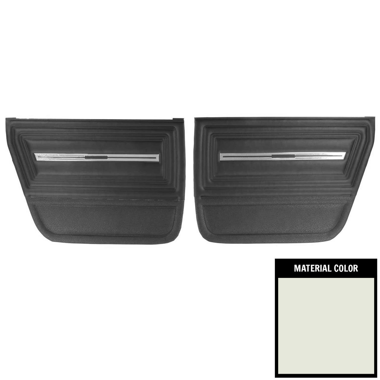 PUI Interiors 1966 Chevrolet Chevelle 4 Door Sedan/Wagon White/Black Rear Door Panels - 66AD4D37S