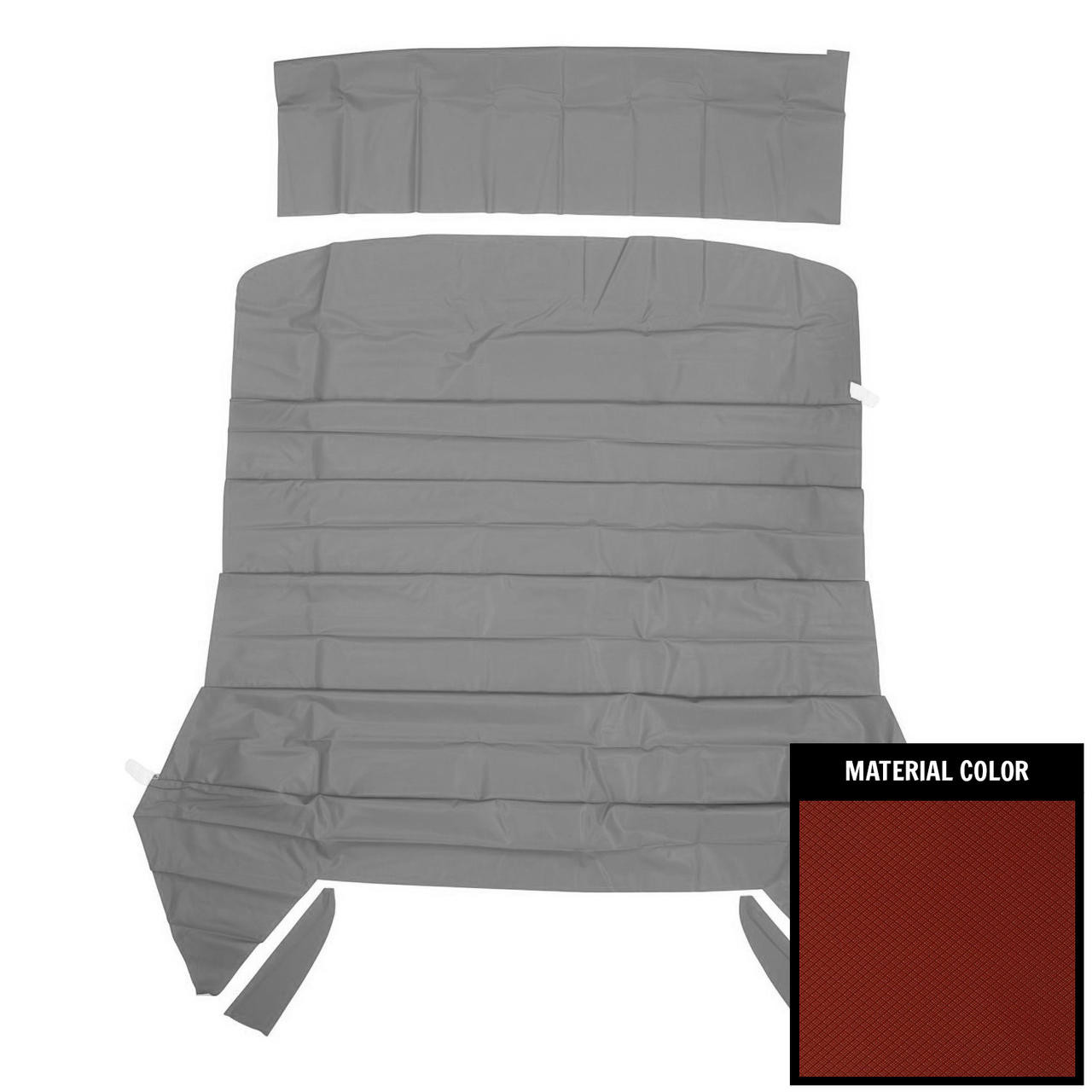 PUI Interiors 1966-1967 Chevrolet A-Body Dark Red 1st Design Basketweave Headliner - 66AH103A-1