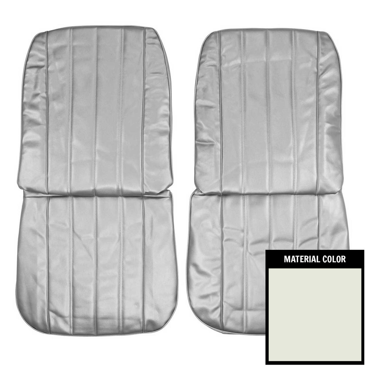 PUI Interiors 1966 Chevrolet Chevelle White Front Bucket Seat Covers - 66AS37U