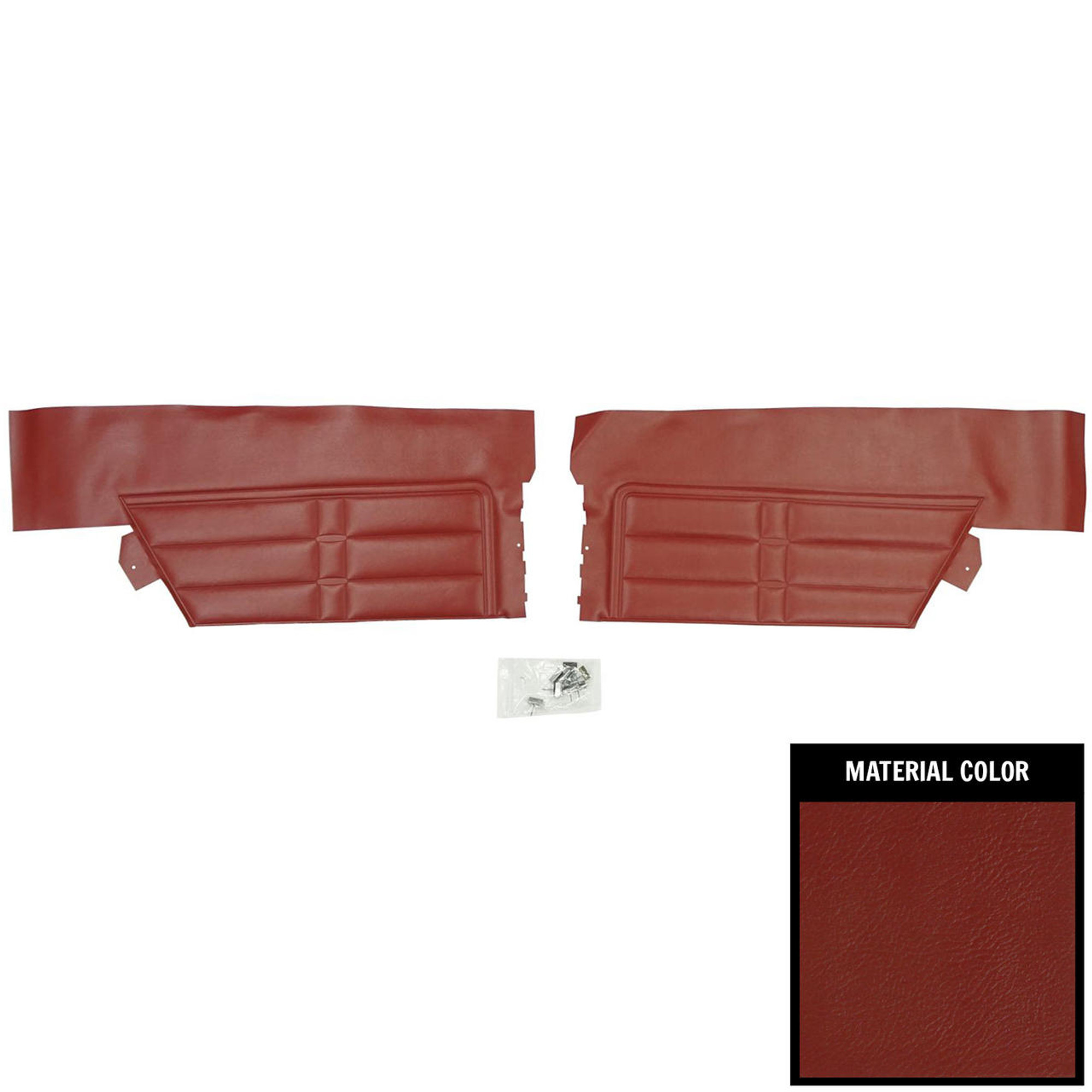 PUI Interiors 1966 Chevrolet Impala/SS Hardtop Red Rear Door Panels - 66BD30C