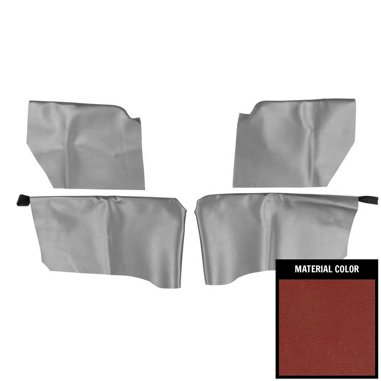 PUI Interiors 1966 Pontiac Bonneville/Catalina Convertible Metallic Red Rear Armrest Covers - 66BR08