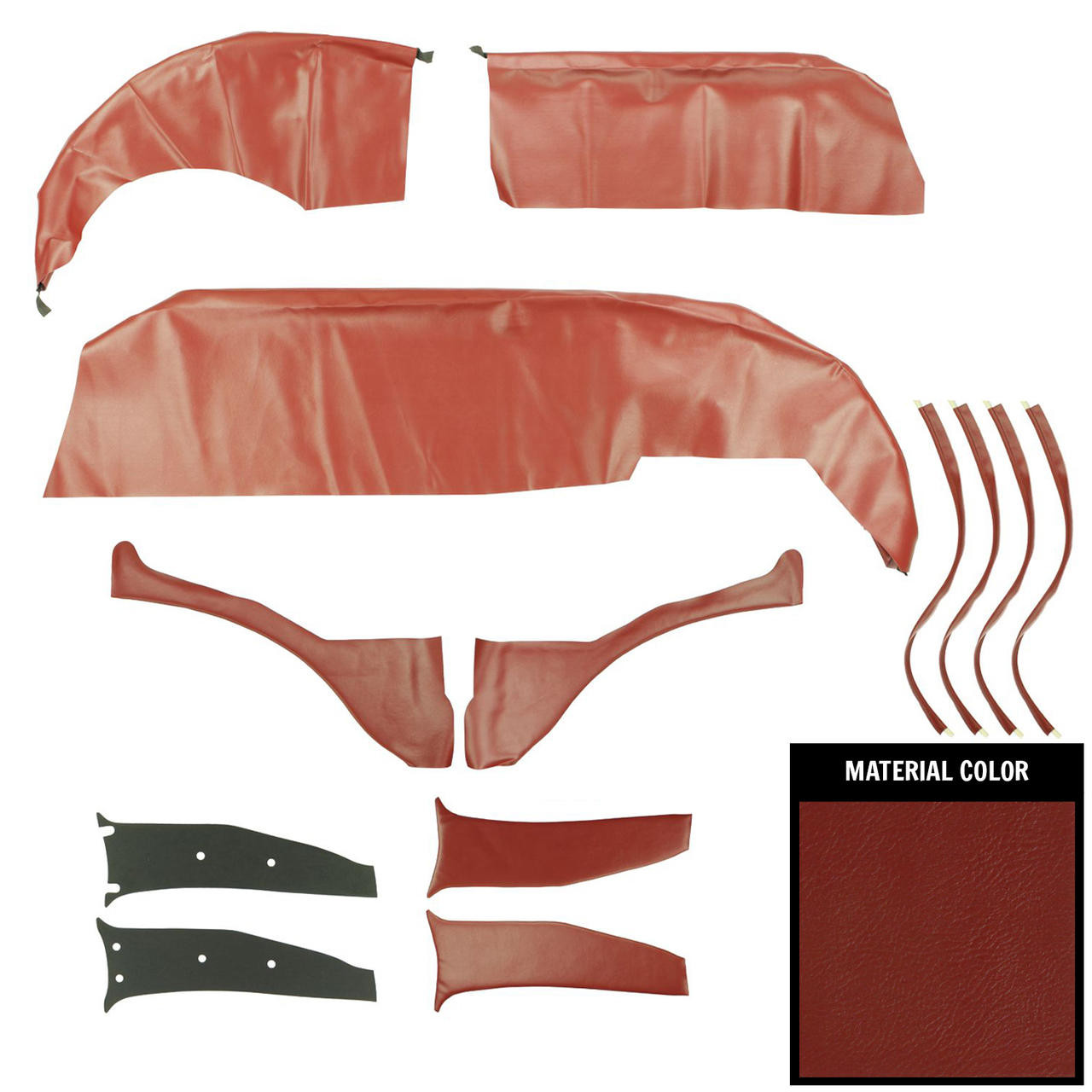 PUI Interiors 1965-1966 Chevrolet Impala Wagon Red Cargo Cover - 66BR30W