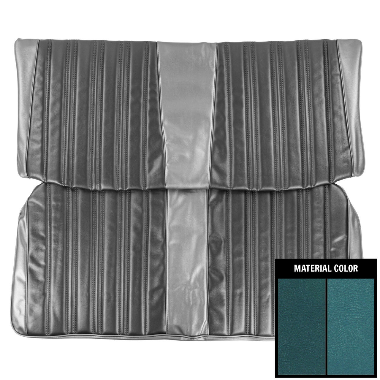 PUI Interiors 1966 Chevrolet Impala 4Dr Wagon 3rd Row 2-Tone Bright Blue Rear Bench Seat Cover - 66BS4D11W-3