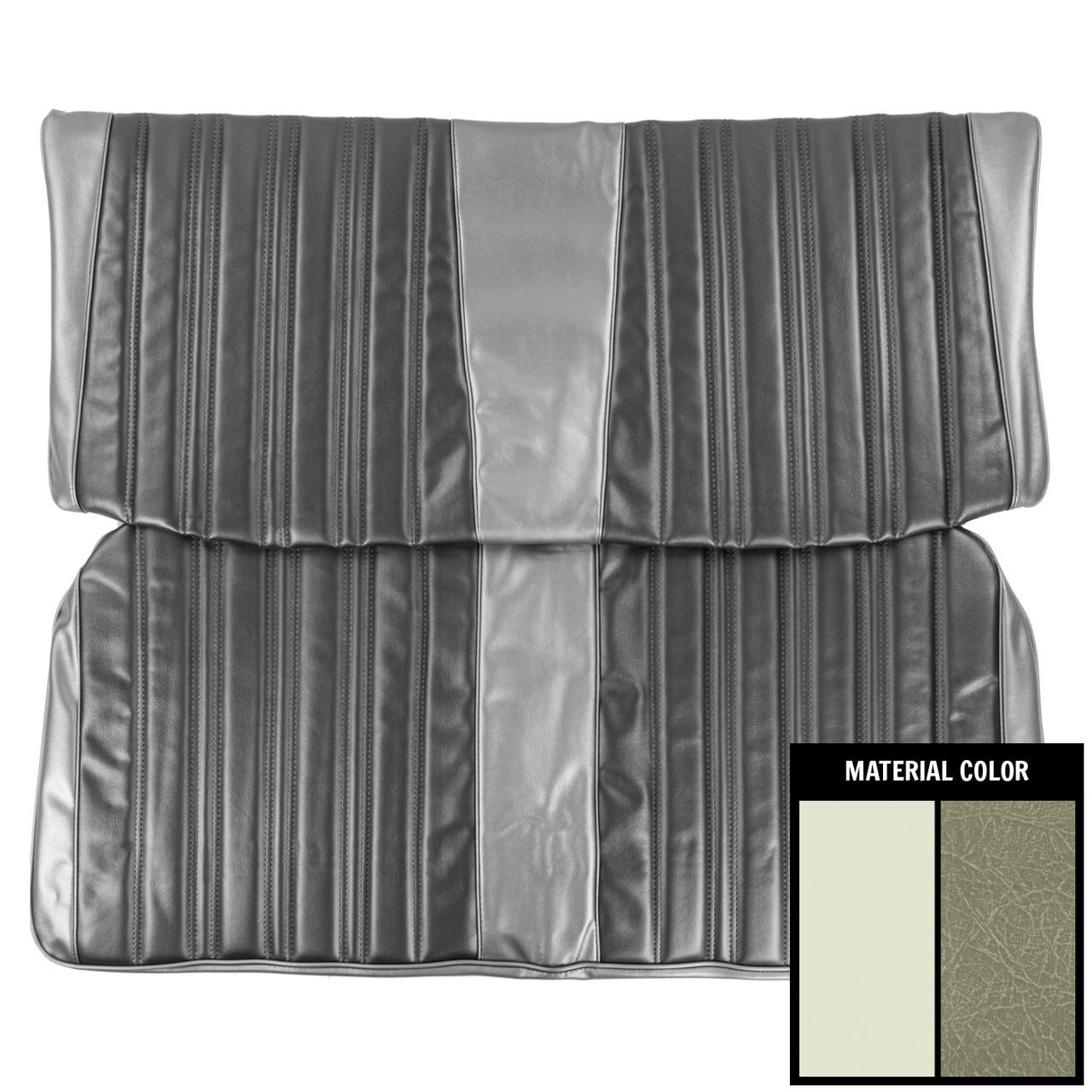 PUI Interiors 1966 Chevrolet Impala 4-Door Wagon 3rd Row 2 Tone Fawn Rear Bench Seat Cover - 66BS4D21W-3