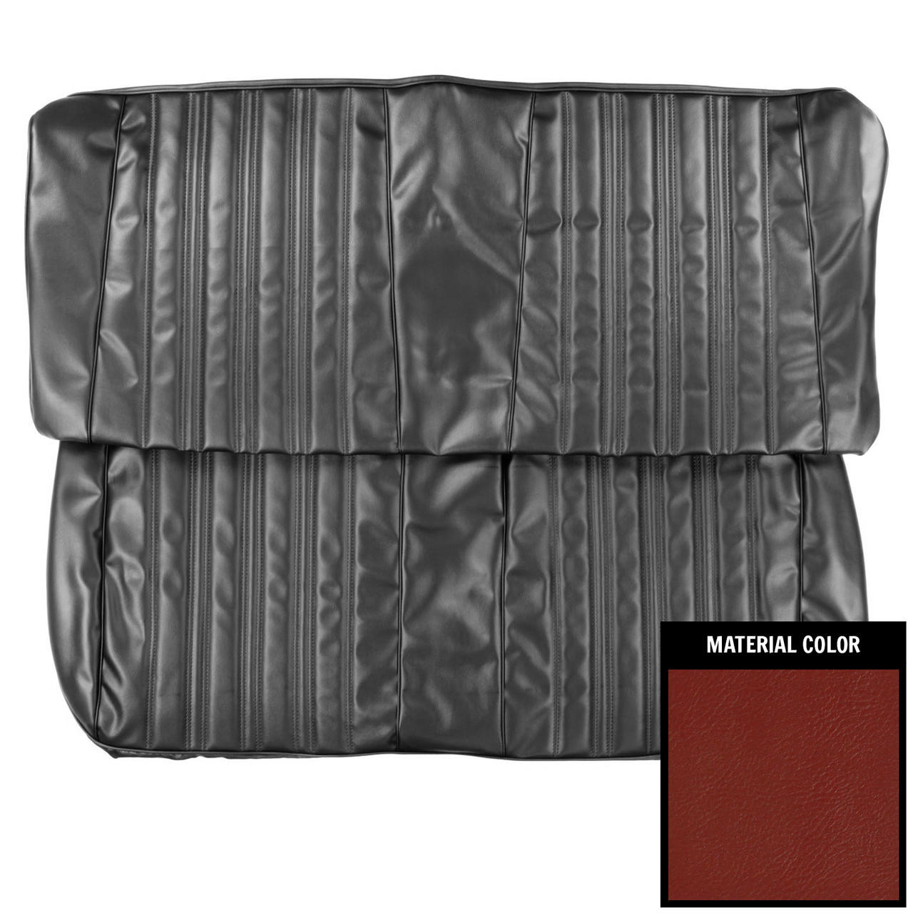 PUI Interiors 1966 Chevrolet Impala 4-Door Red Front Bench Seat Cover - 66BS4D30B