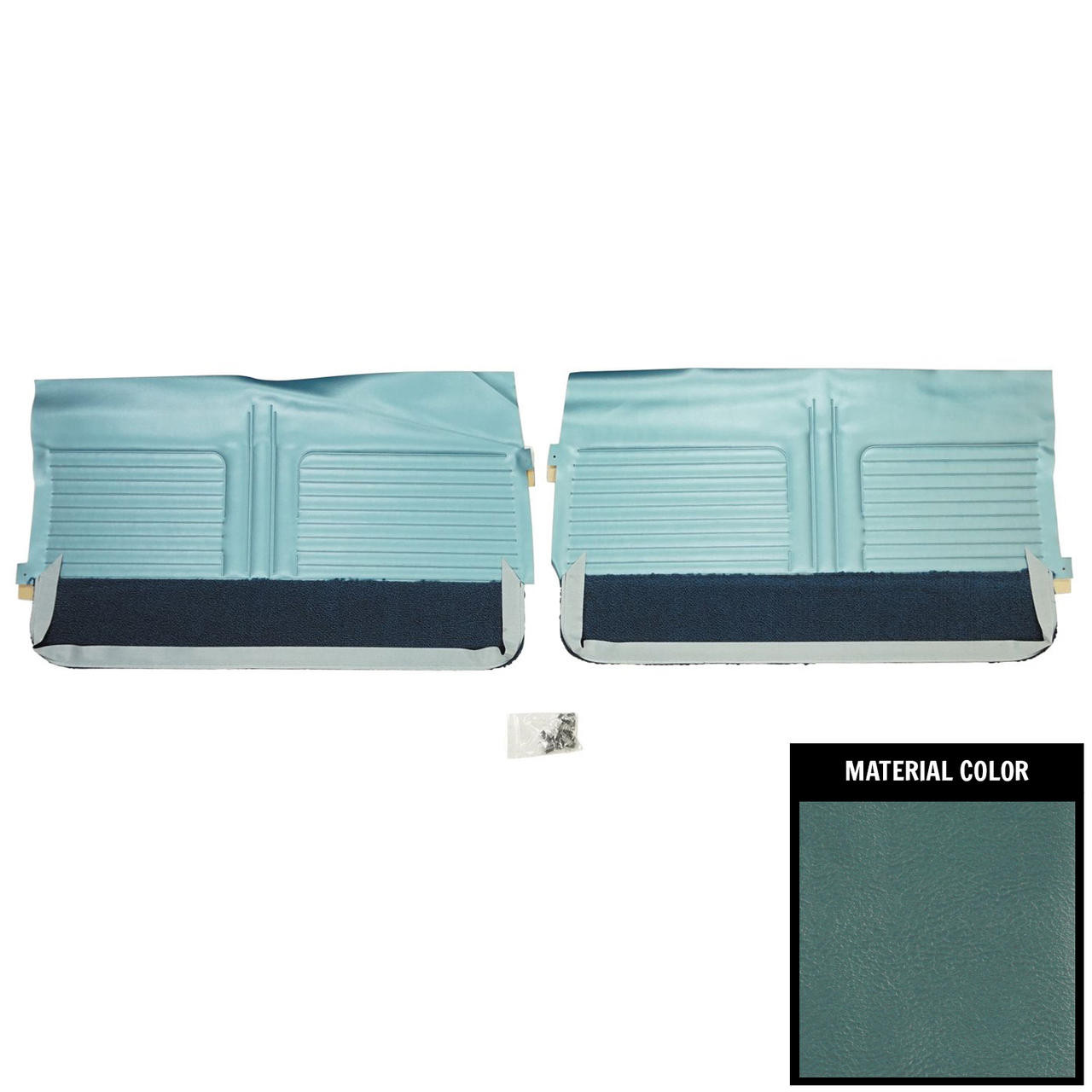 PUI Interiors 1966 Oldsmobile Cutlass Holiday Light Blue Front Door Panels - 66CD12