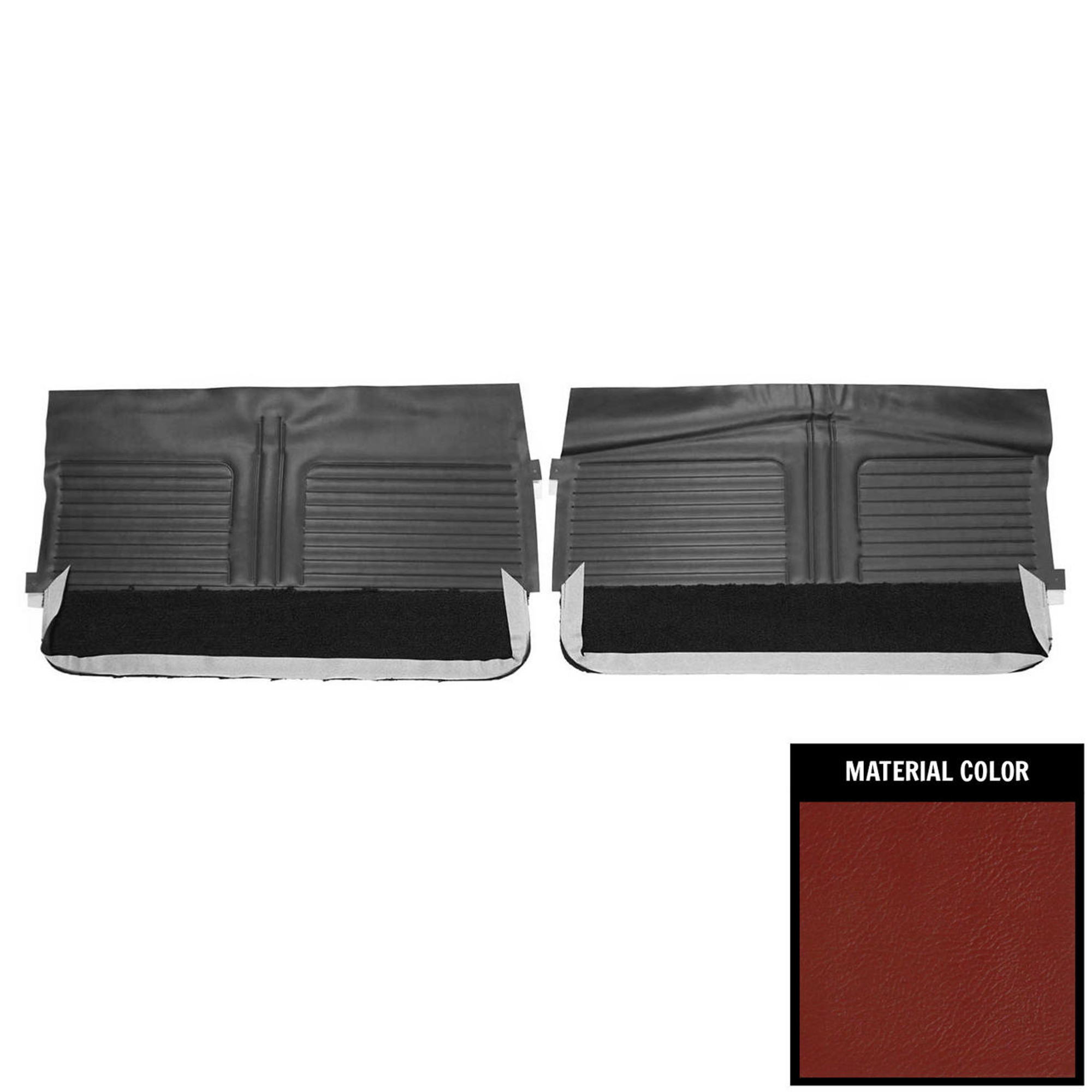 PUI Interiors 1966 Oldsmobile Cutlass Holiday Red Front Door Panels - 66CD30