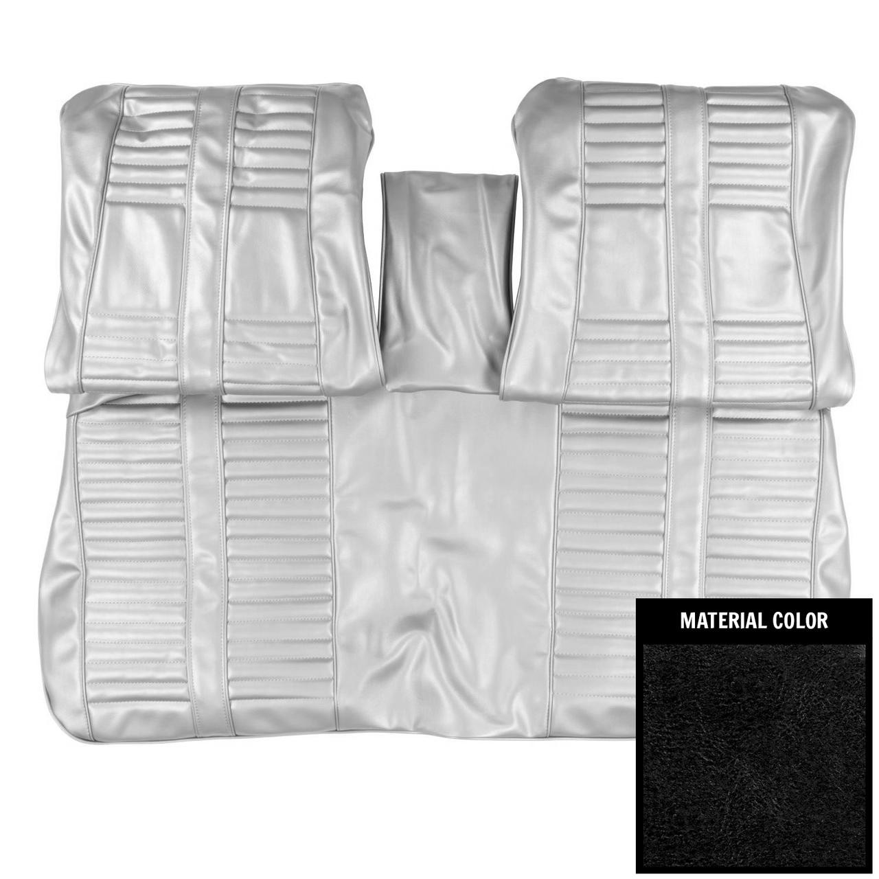 PUI Interiors 1966 Oldsmobile Cutlass Holiday Black Front Bench Seat Covers - 66CS10B