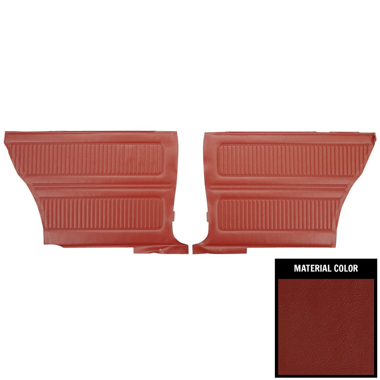 PUI Interiors 1966 Pontiac Tempest Custom Hardtop Red Rear Door Panels - 66GDT30C