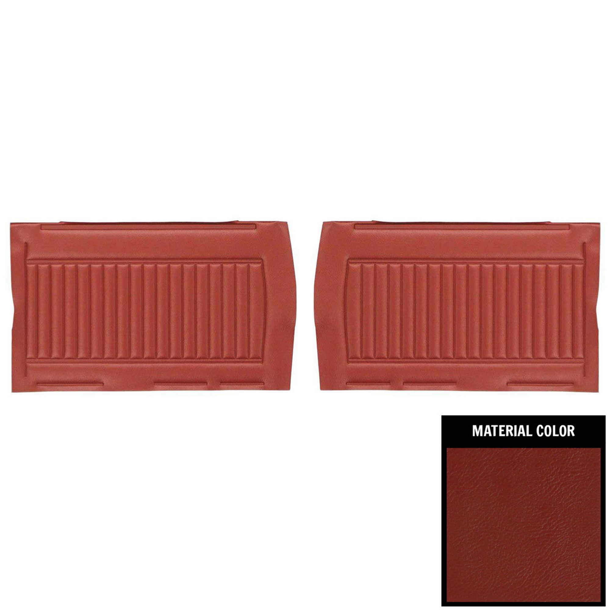 PUI Interiors 1966 Pontiac Tempest Custom Convertible Red Rear Door Panels - 66GDT30V